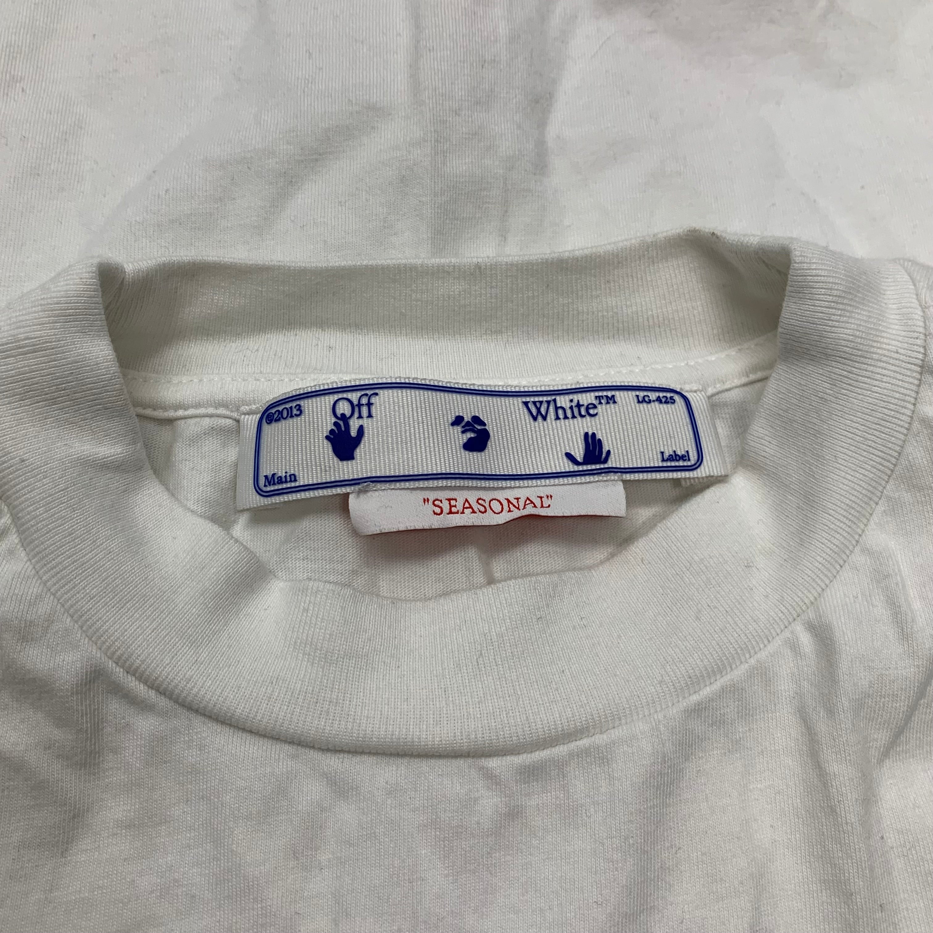 Off White Small Tee 70s Type Casual White T-Shirt Virgil Abloh