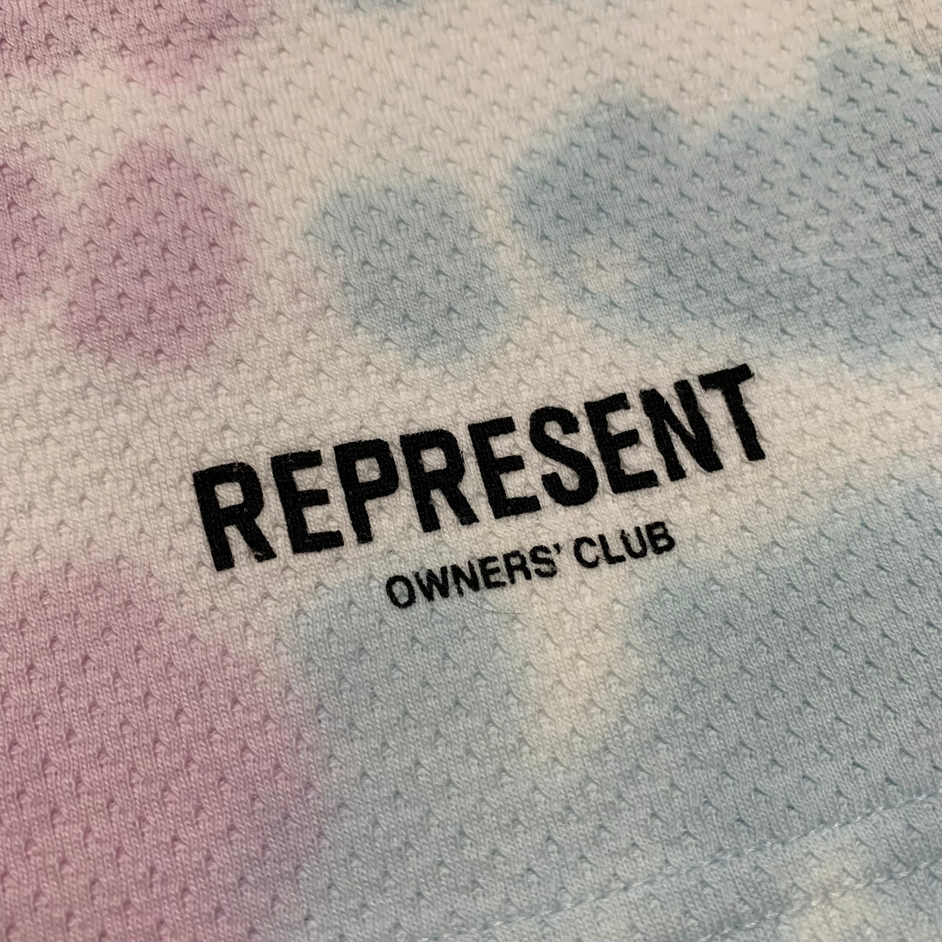 Represent Small Shorts Owners Club Mesh Tie Dye White Bottoms