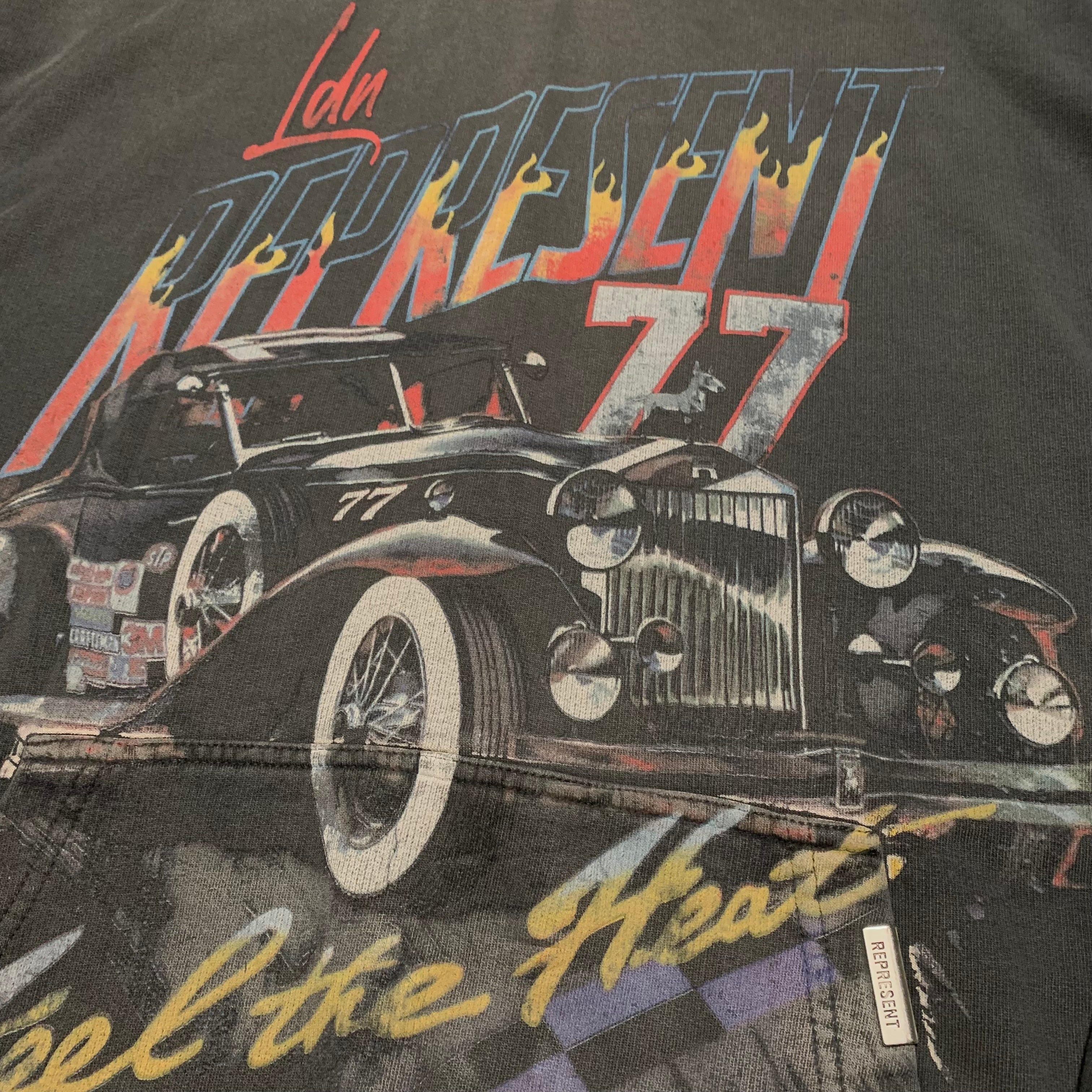 Represent Small Feel The Heat Vintage Black Hoodies