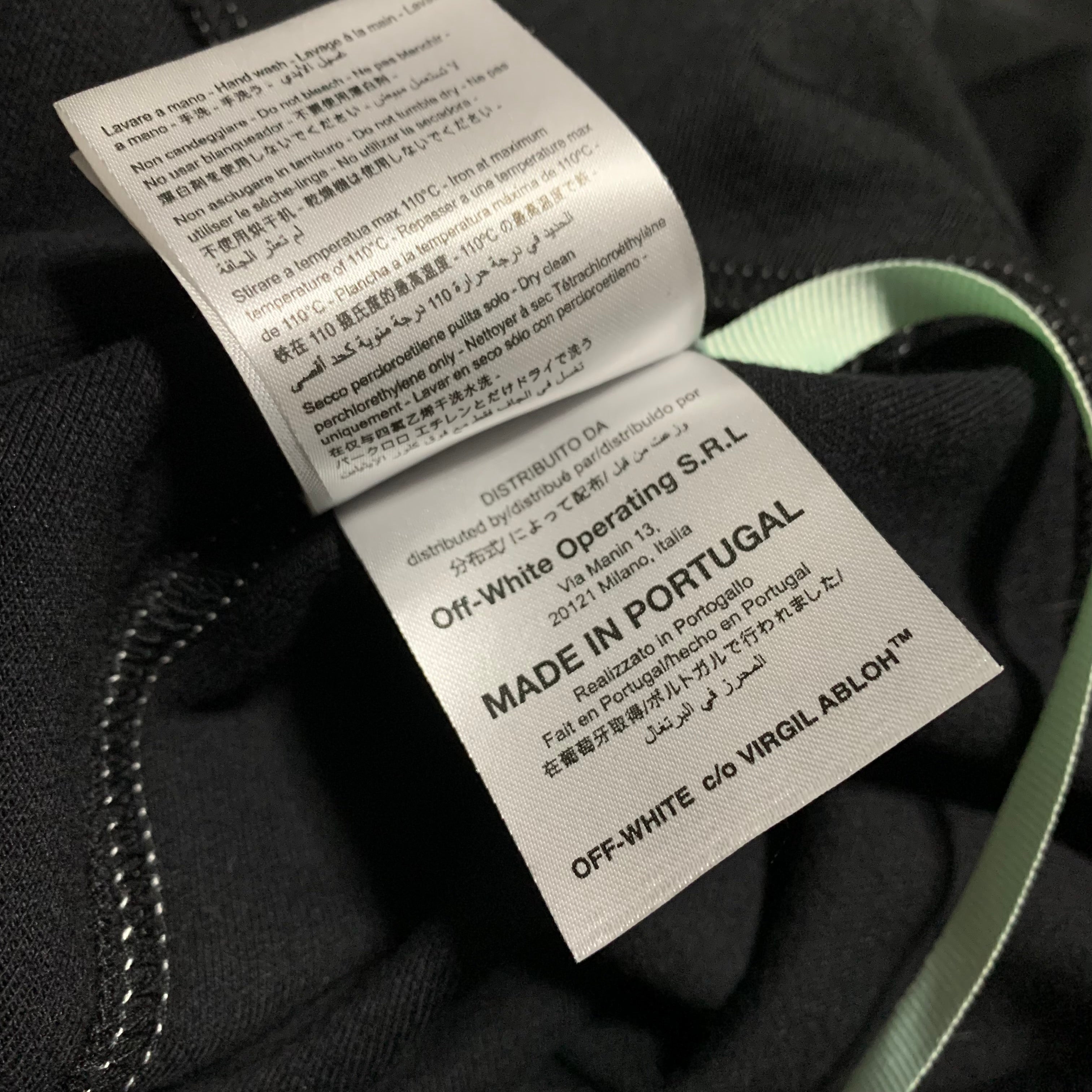 Off White Large Hoodie 'I WAS JUST THINKING' Black Virgil Abloh