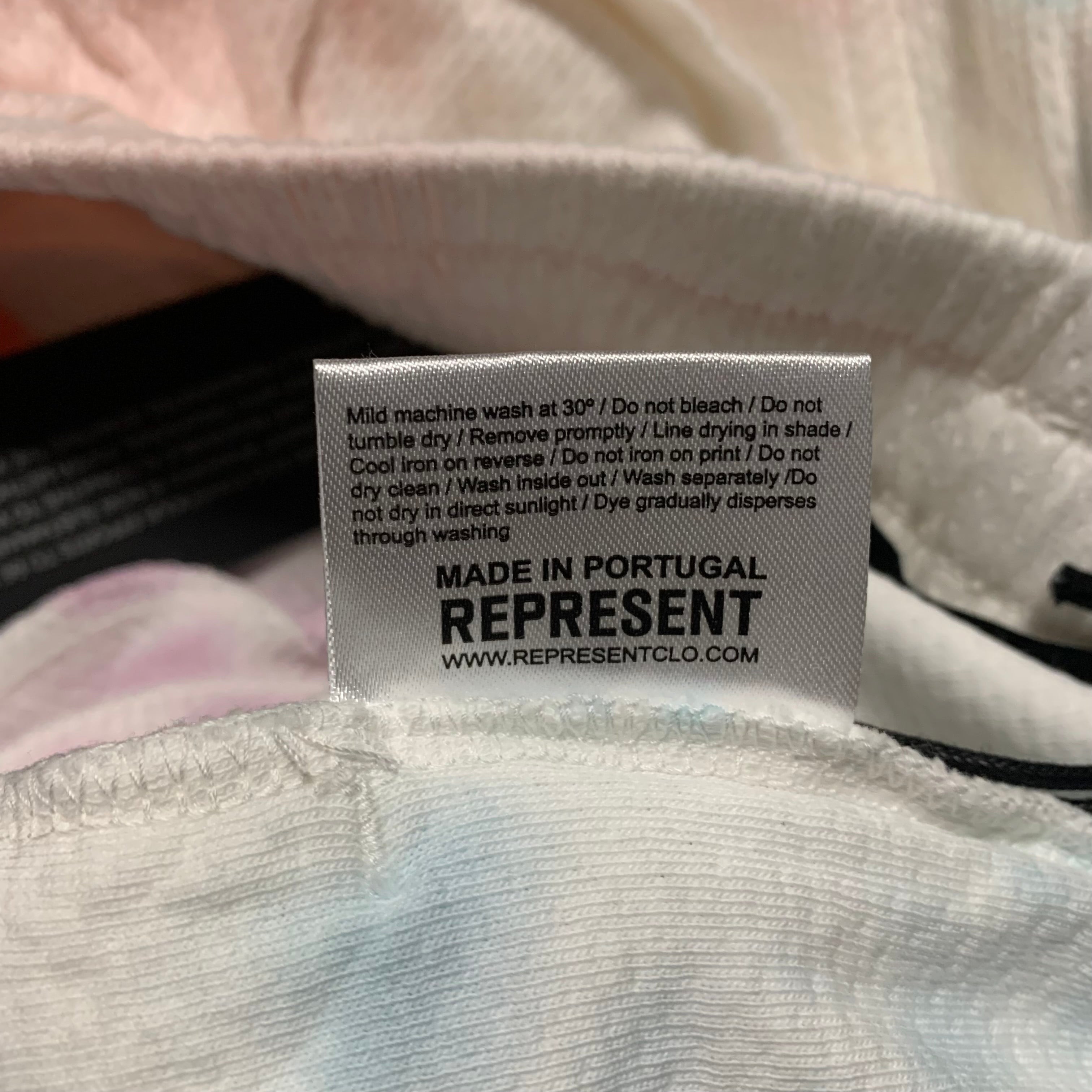 Represent Small Shorts Owners Club Mesh Tie Dye White Bottoms