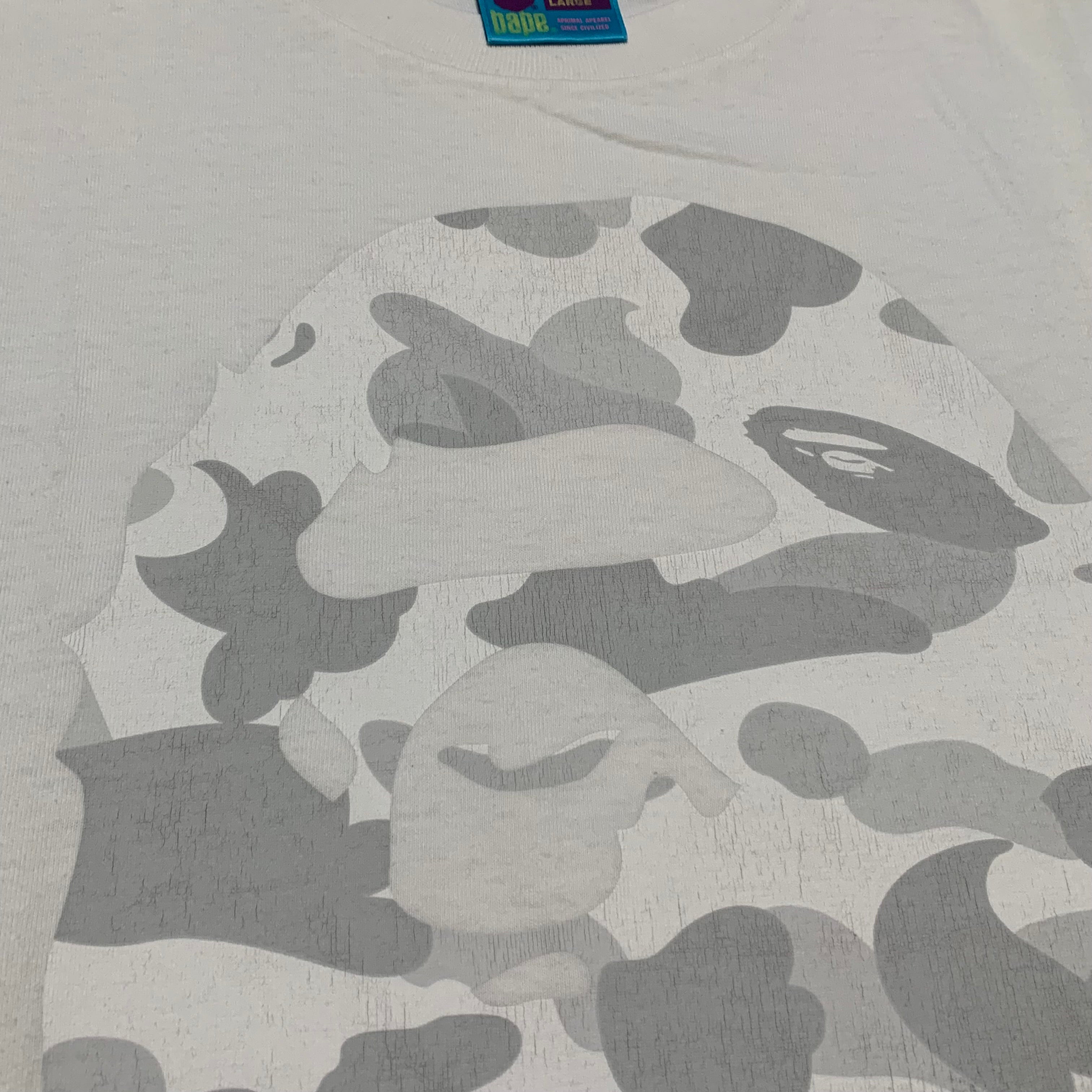 Bape Large Big Ape Head Camo White Tee A Bathing Ape Vintage
