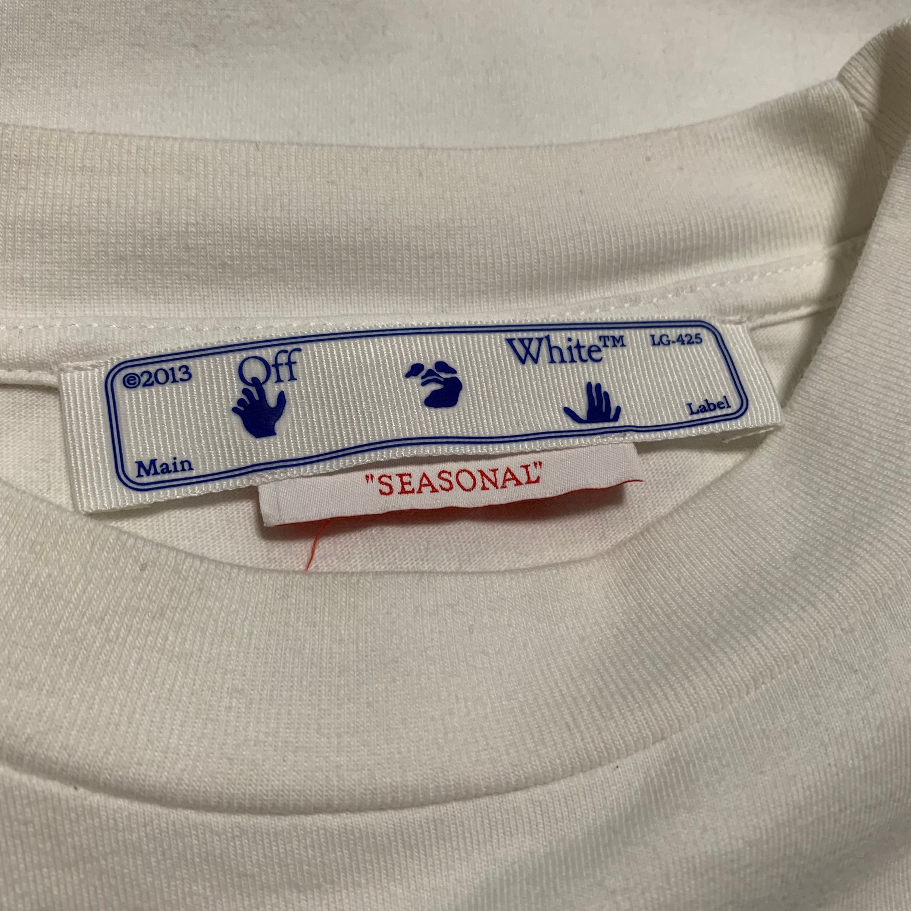 Off White Medium 70s Casual Type Logo Casual White Tee Virgil Abloh