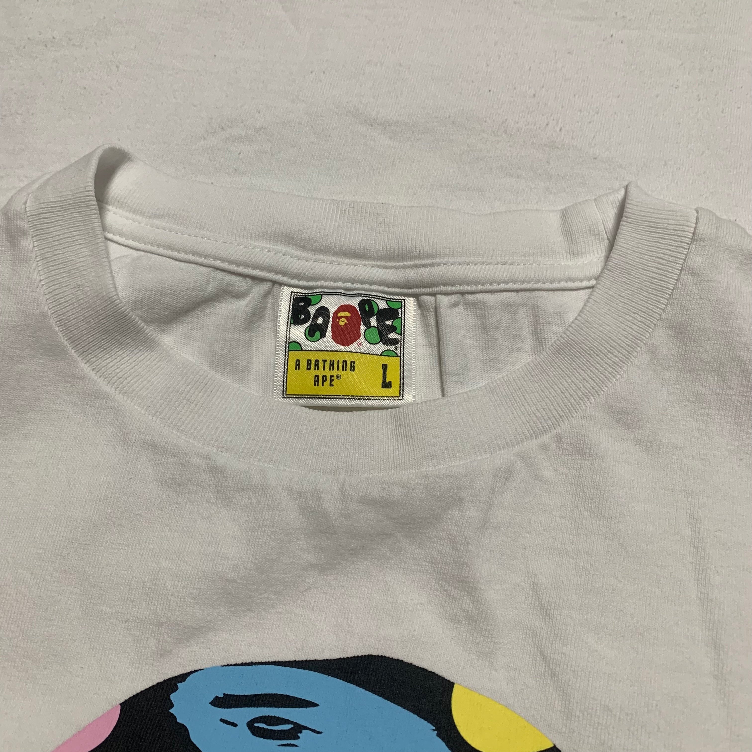 Bape Large Cotton Candy Ape Head White Tee A Bathing Ape