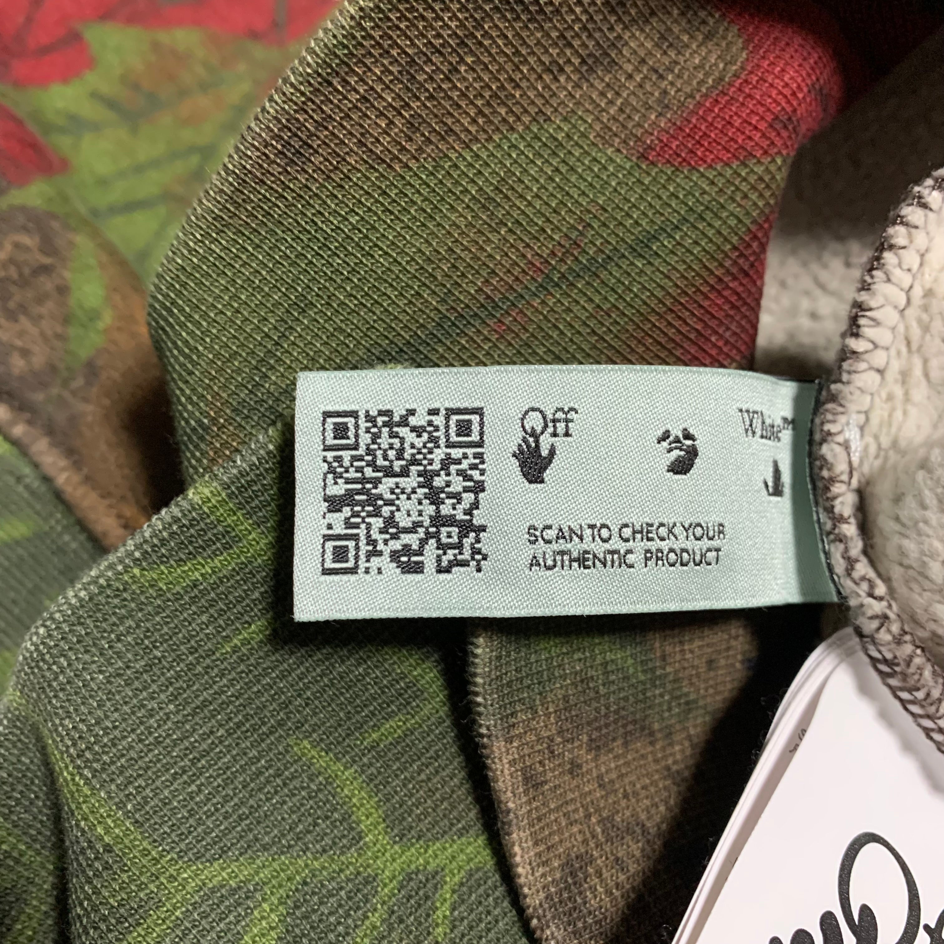 Off White Small Leaf Arrows Green Camo Hoodie Virgil Abloh