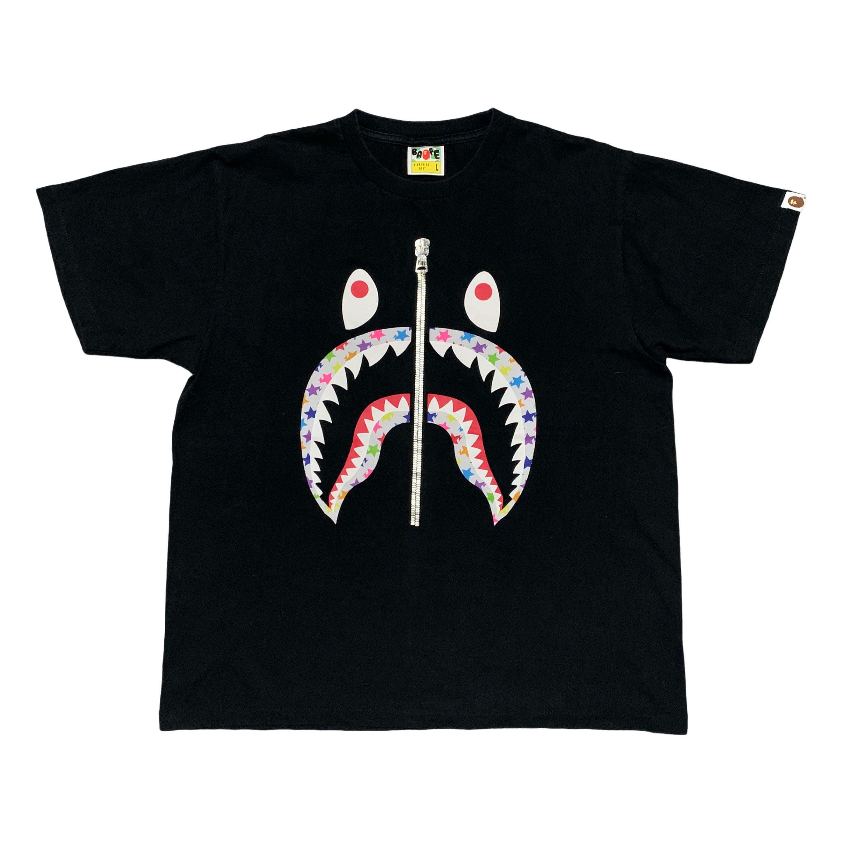 Bape Large Shark Multi Sta Black Tee A Bathing Ape