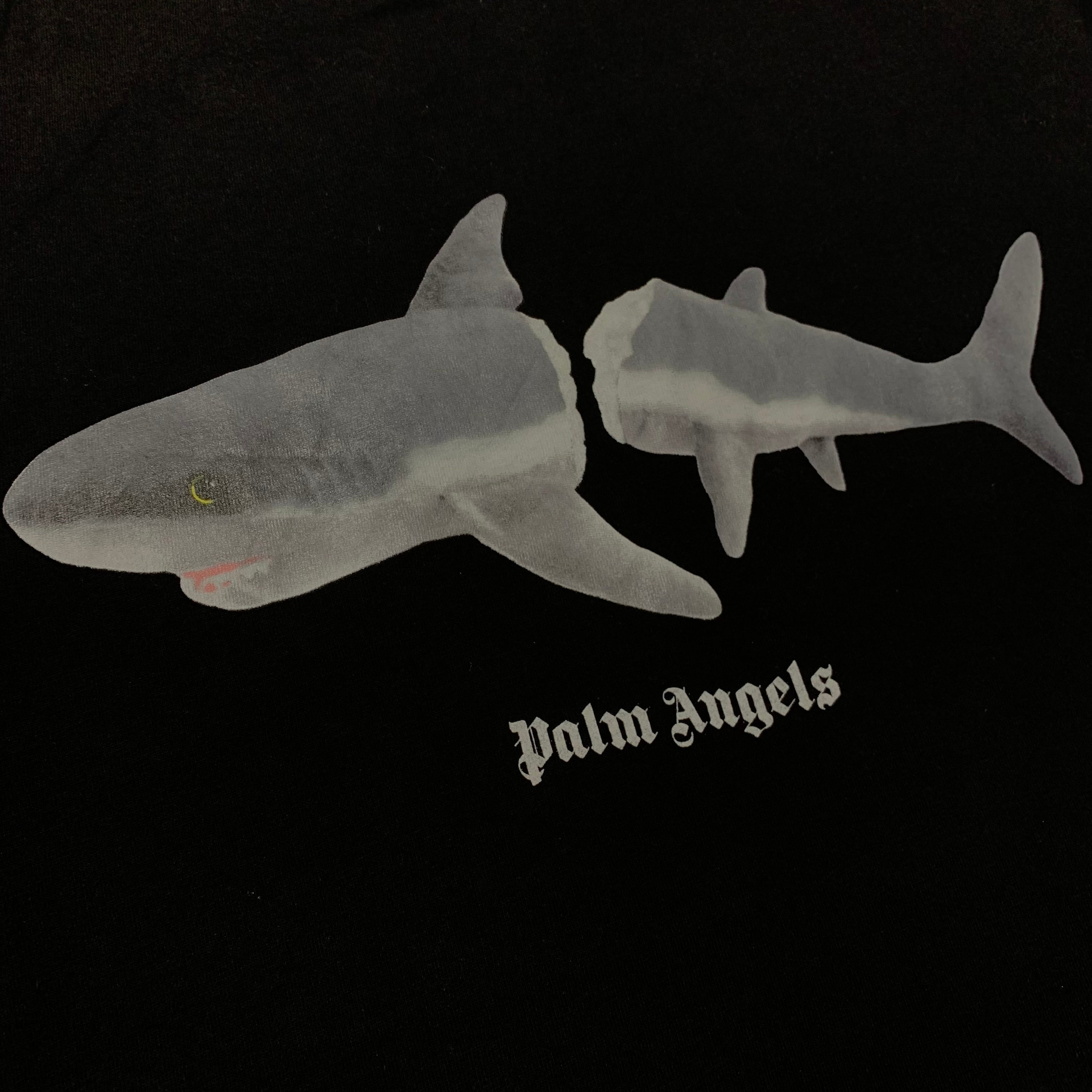 Palm Angels Small Tee Shark Graphic Black T-Shirt