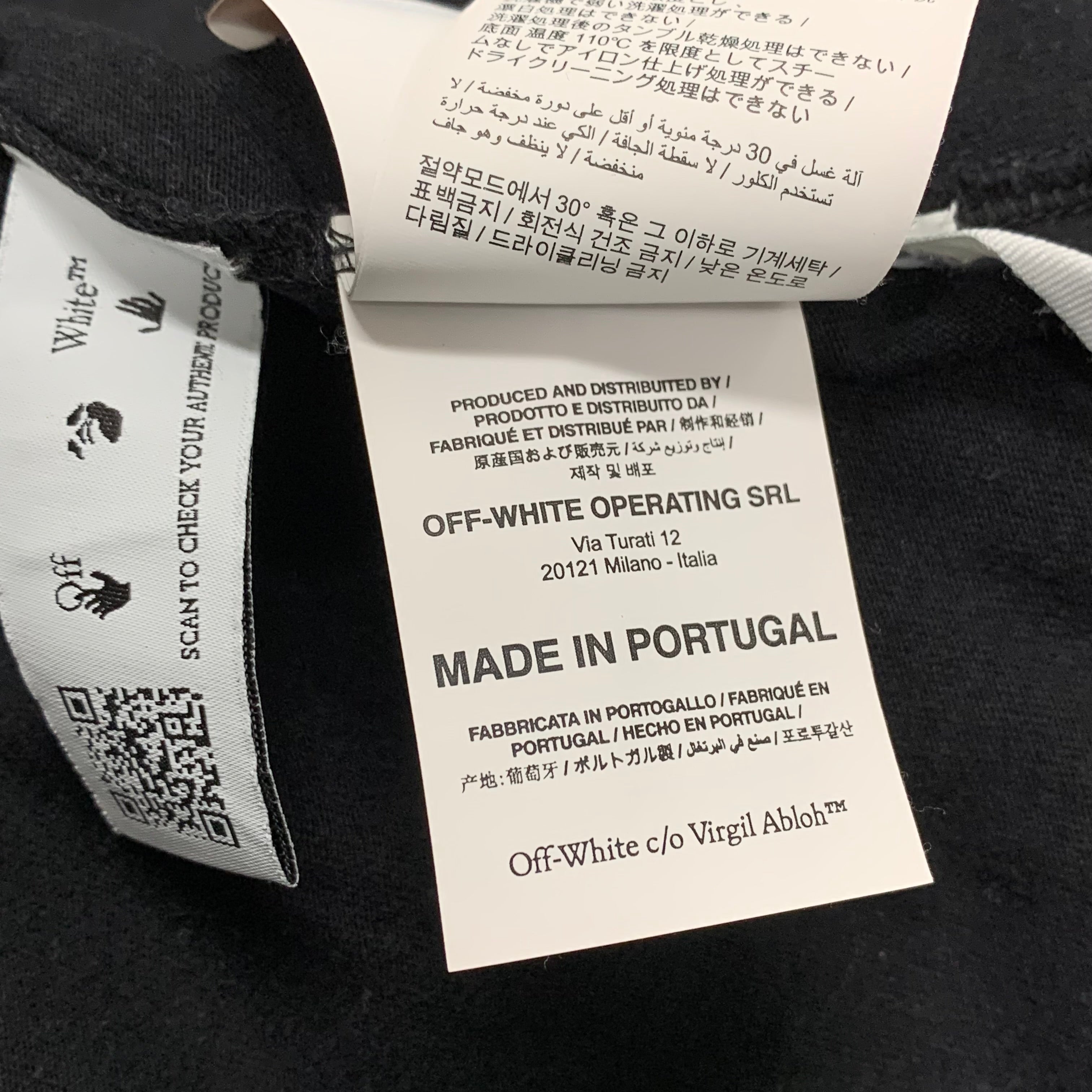 Off White Large Tee Caravaggio Arrows Black T-Shirt Virgil Abloh