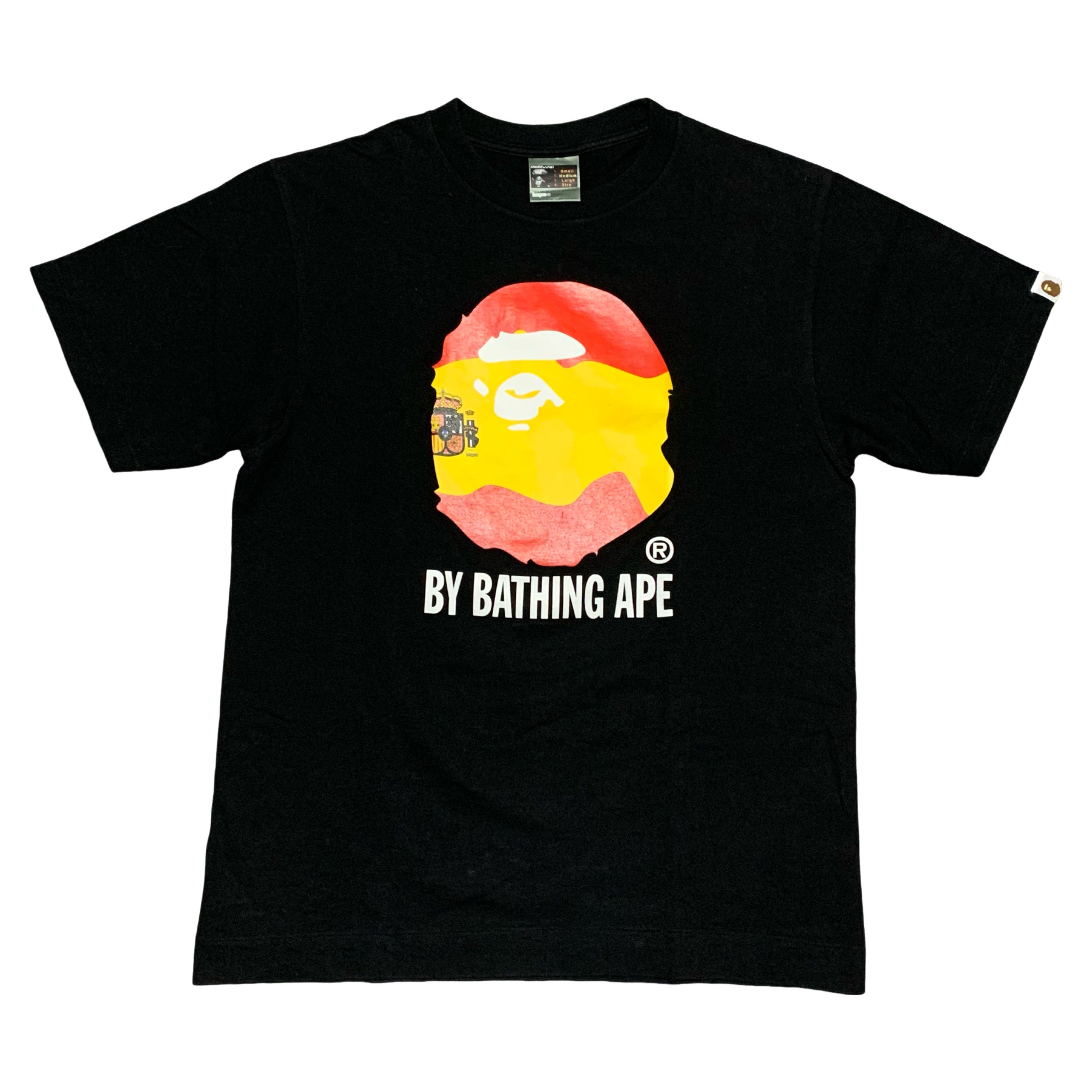 Bape Medium Spain Spanish Flag Graphic Black Tee A Bathing Ape Vintage