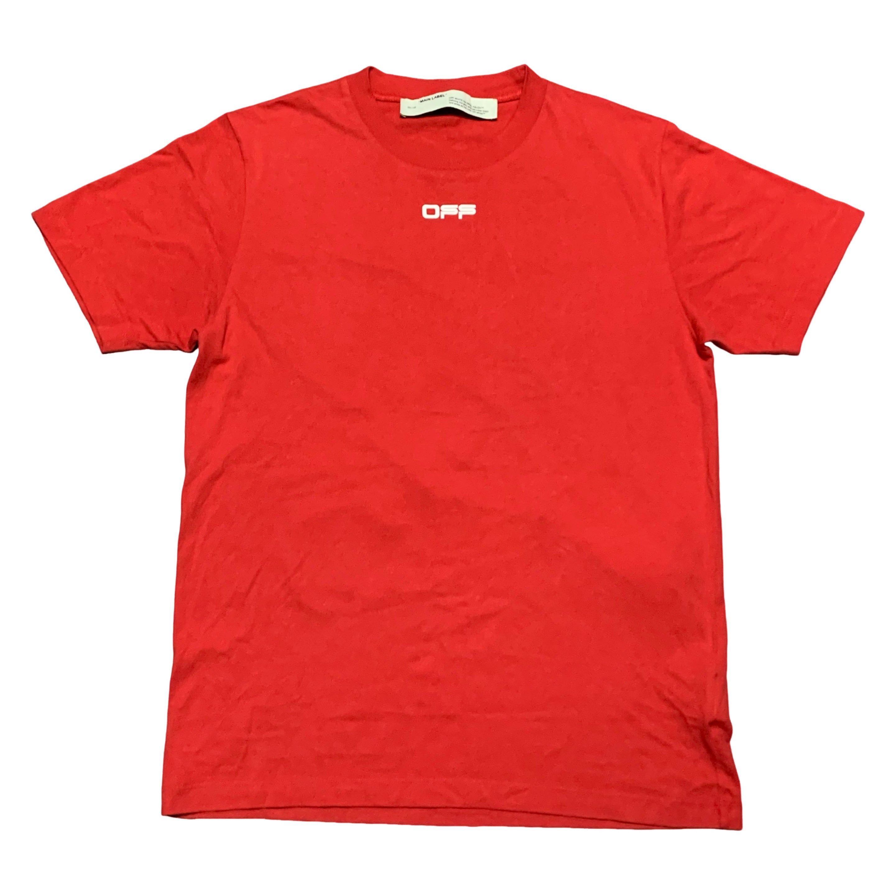 Off White Large Airport Arrows Red Tee Virgil Abloh