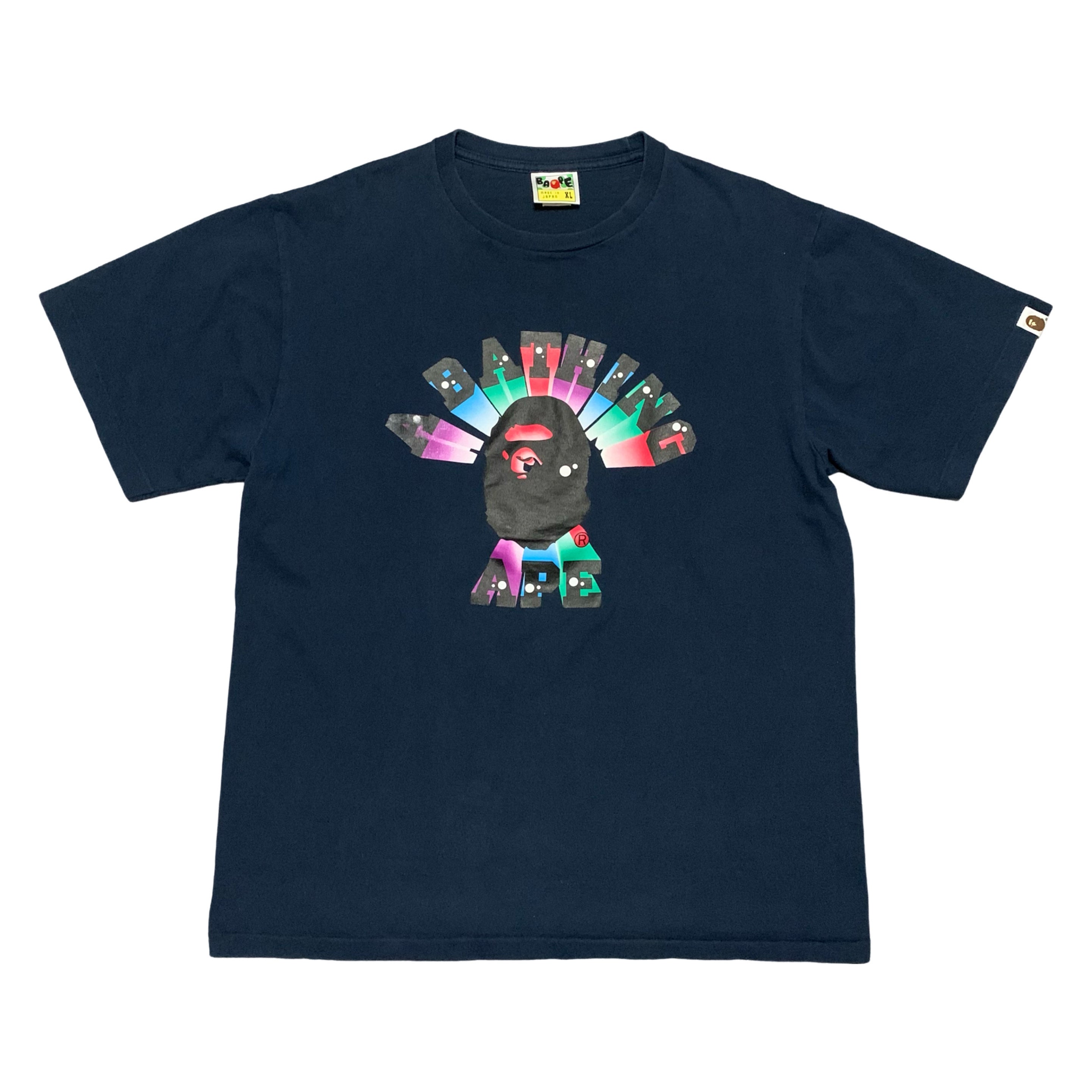 Bape XL College Graphic Blue Tee A Bathing Ape