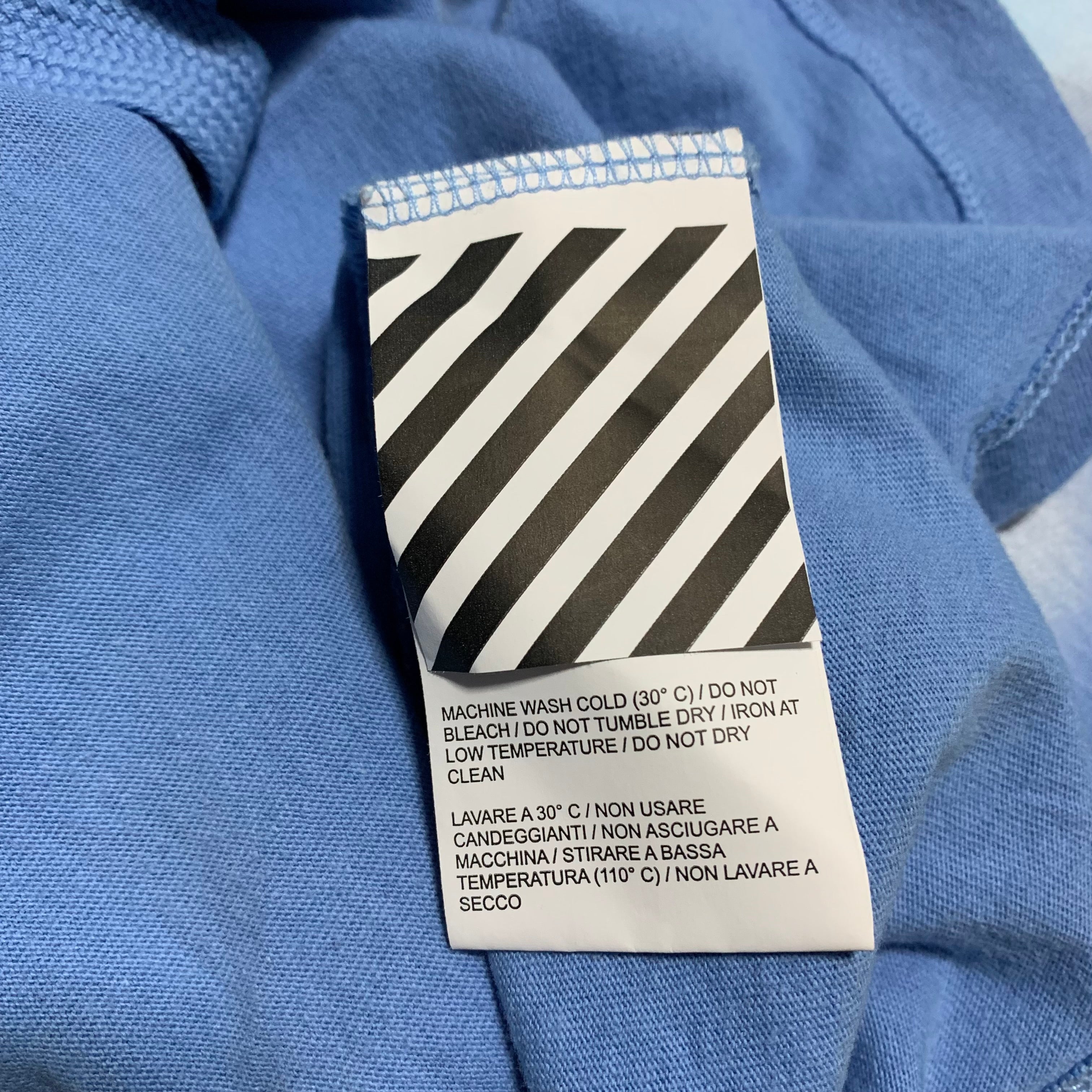 Off White XS Statue of Liberty Blue Tee Virgil Abloh