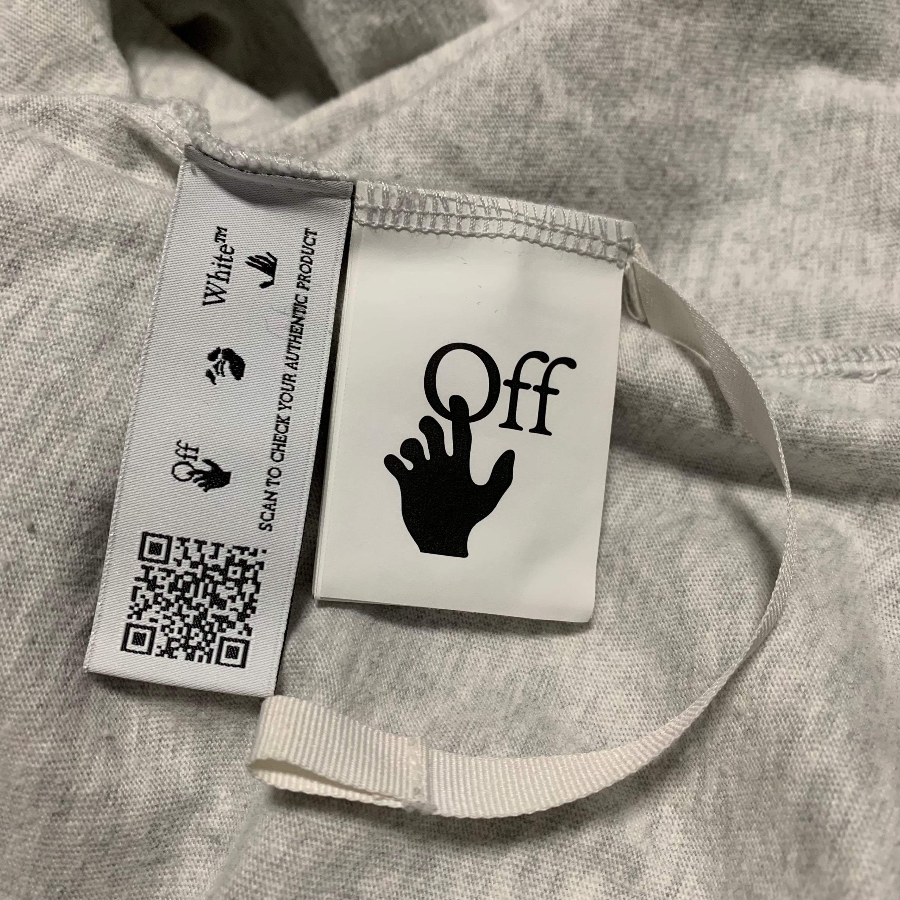 Off White Medium Hand Logo Grey Tee Virgil Abloh