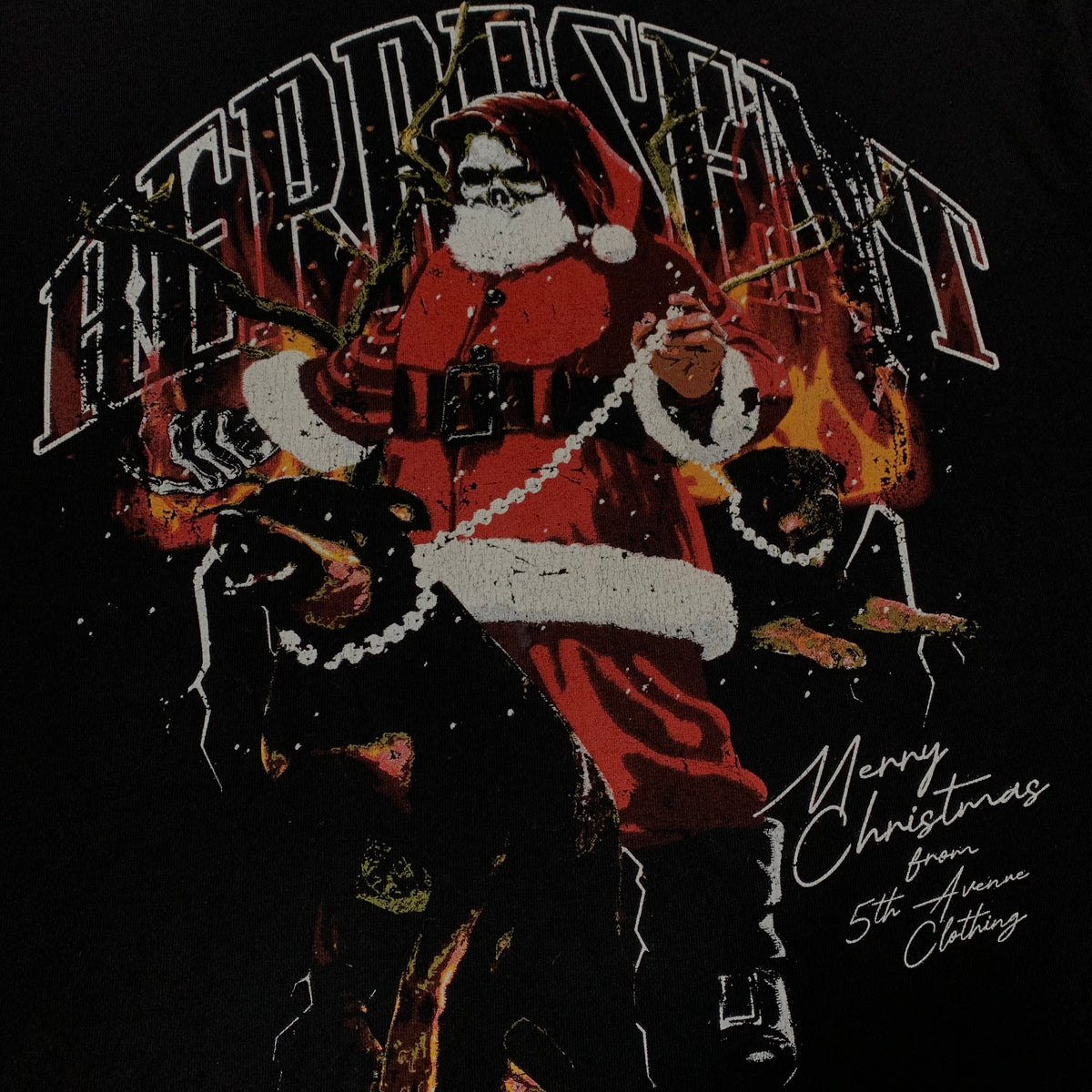 Represent Medium Tee Santa Clause Jet Black T-Shirt Merry Christmas 1 of 1