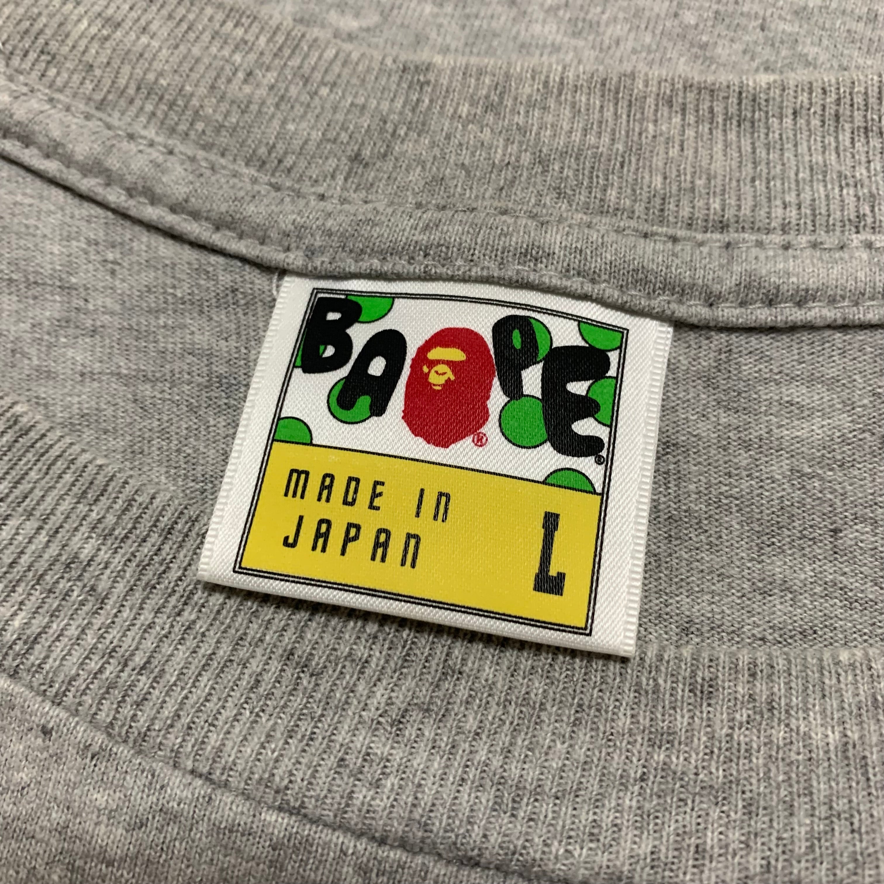 Bape Large A Bathing Ape Soldier Graphic Grey Tee