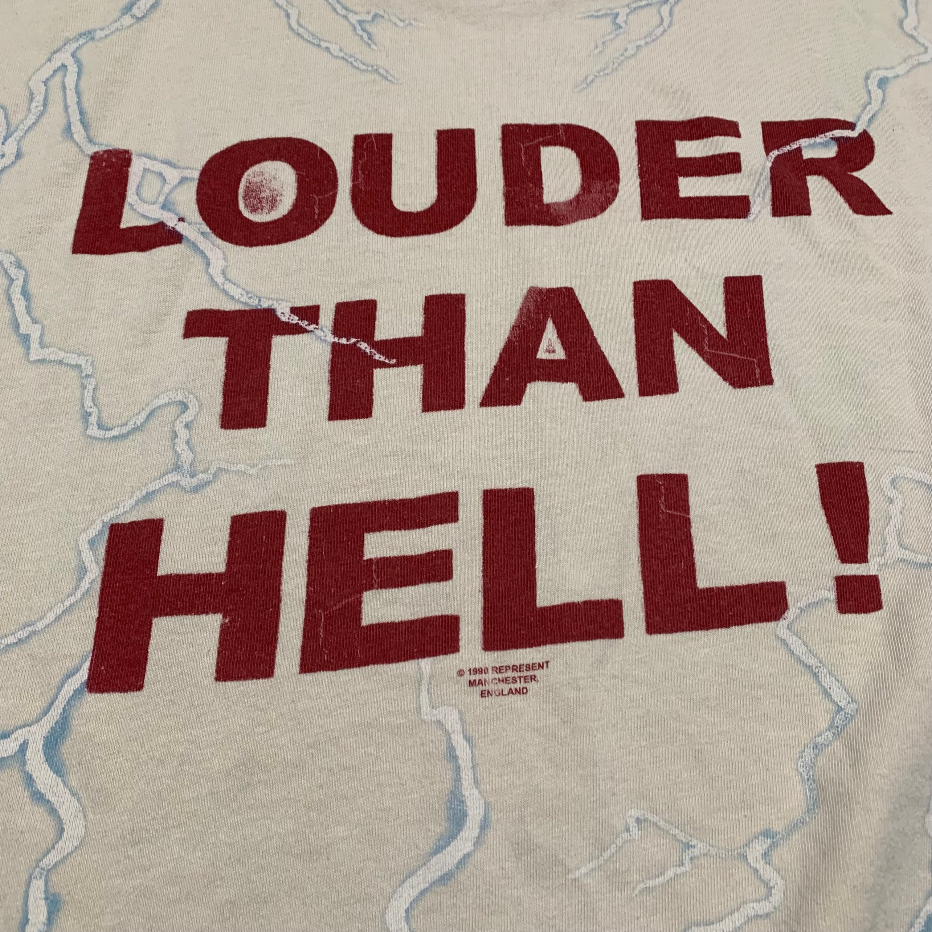 Represent Large Louder Than Hell Vintage White Tee