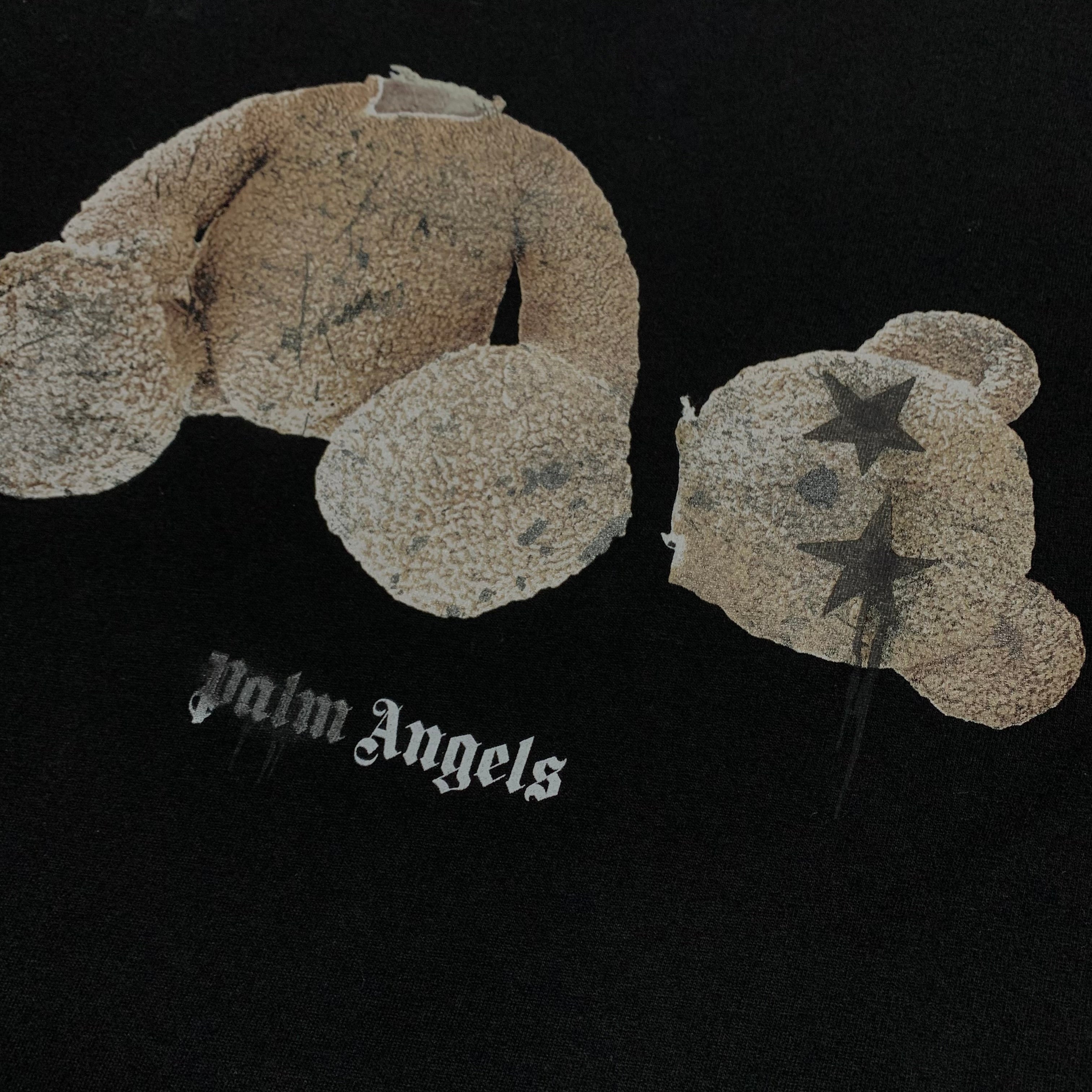 Palm Angels Medium Classic Bear Sprayed Black Tee