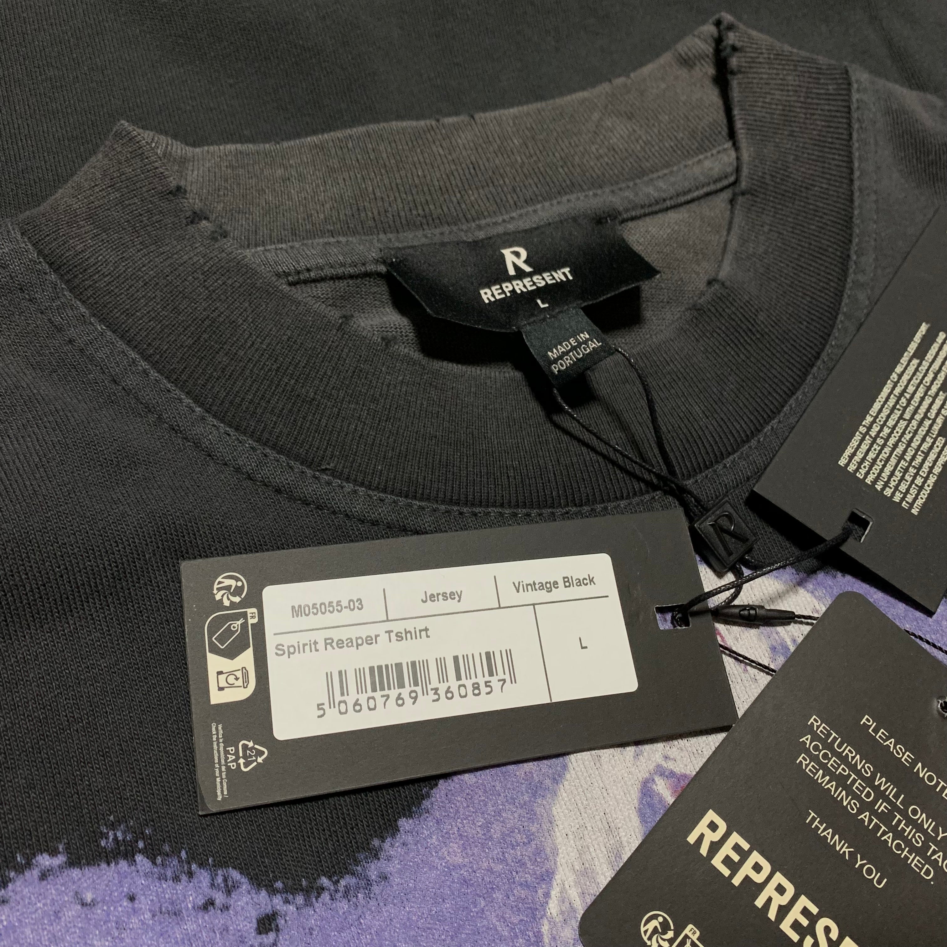 Represent Large Spirit Reaper Vintage Black Tee