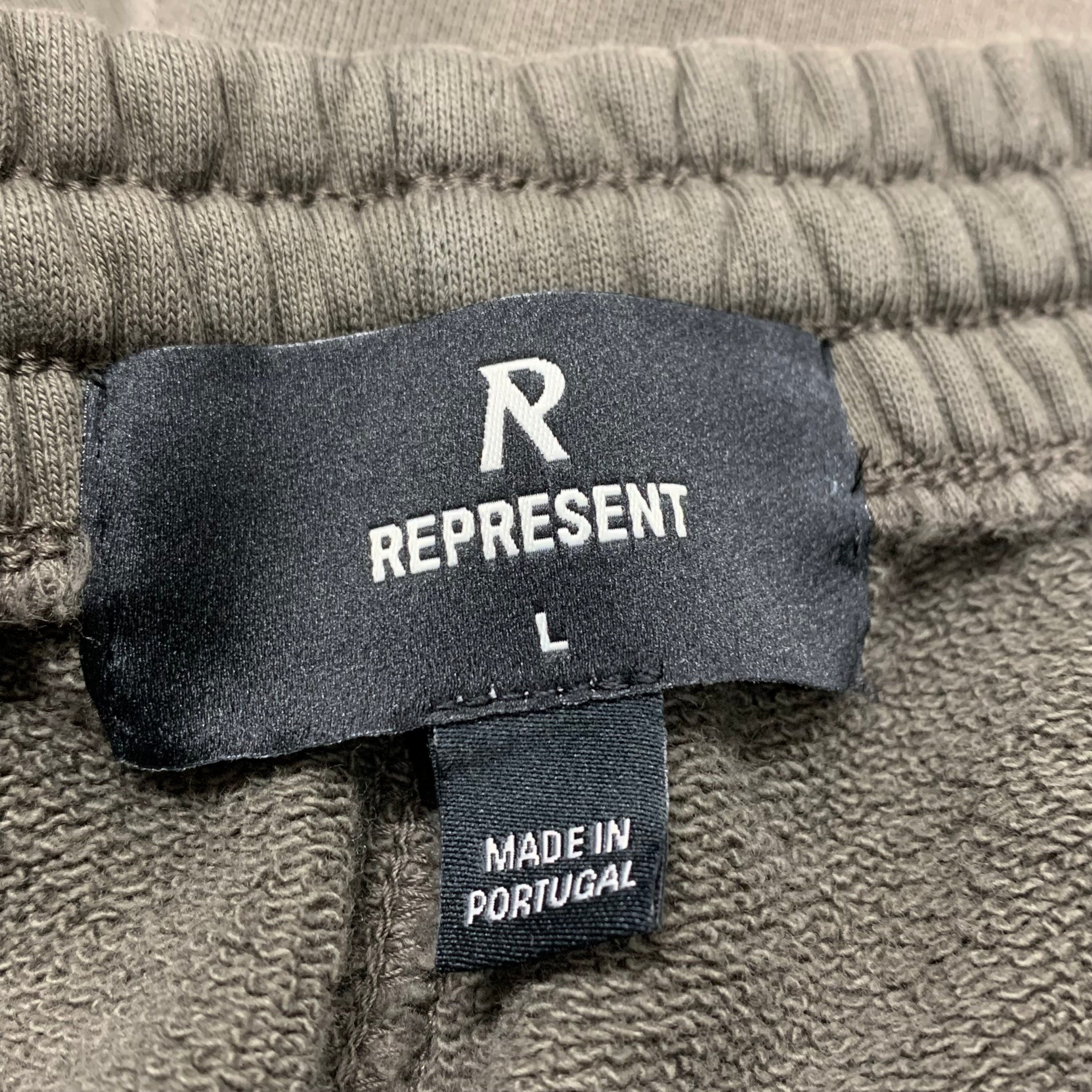 Represent Large Sweatpants Patron Of The Club Washed Olive Bottoms