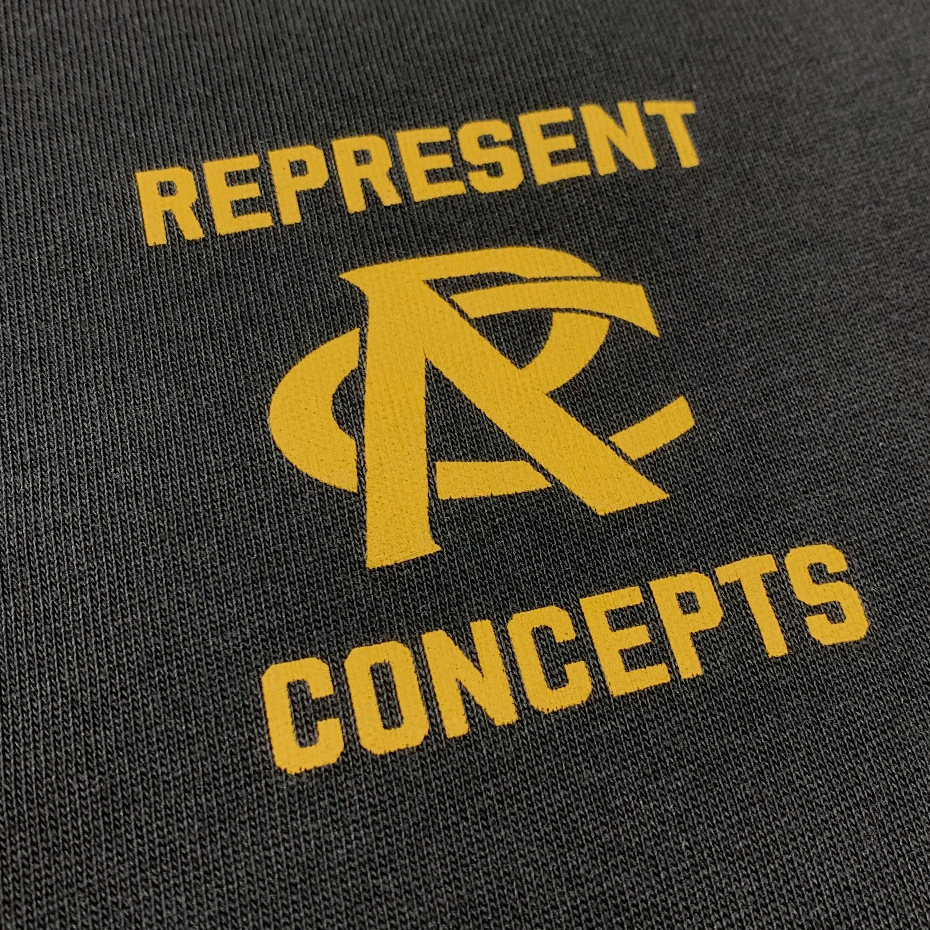 Represent Large Tee Concepts Graphic Stained Black T-Shirt (Sample)