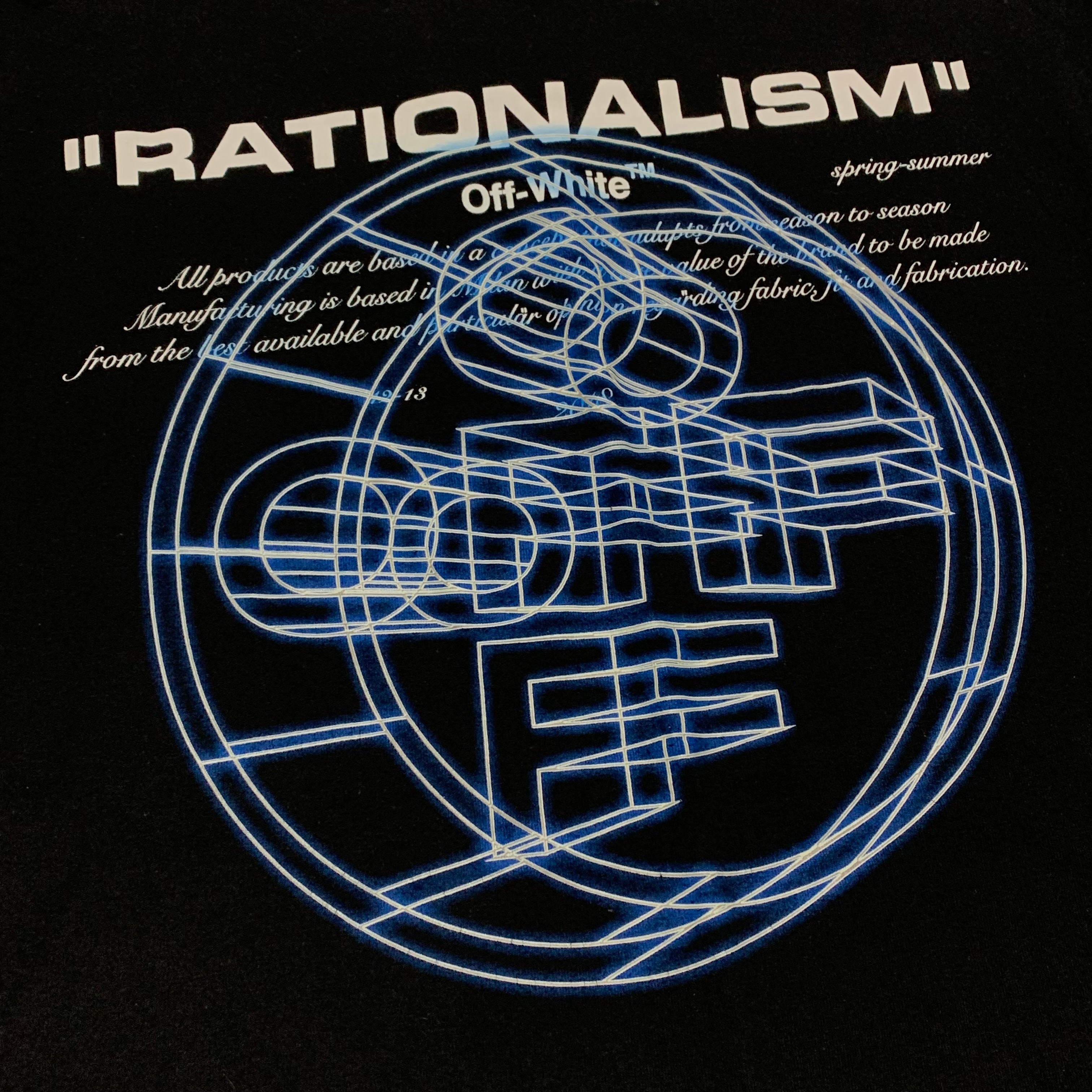 Represent Small Rationalism Black Tee Virgil Abloh