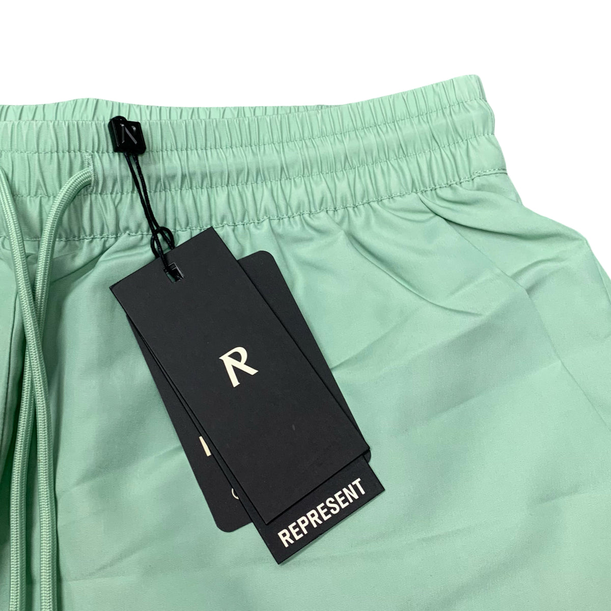 Represent Small Swim Shorts Metal Initial Washed Sage