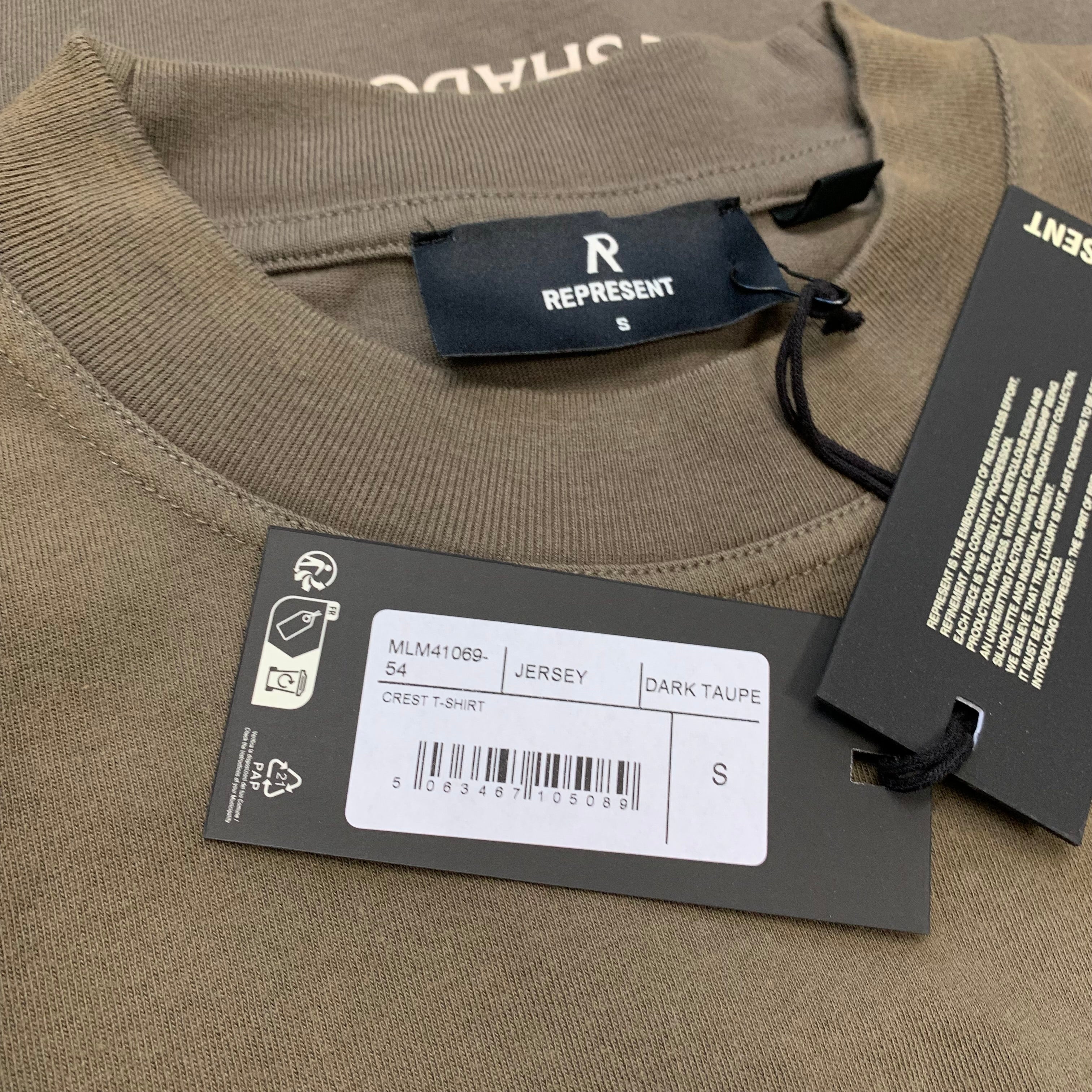 Represent Small Tee Crest Dark Taupe T-Shirt