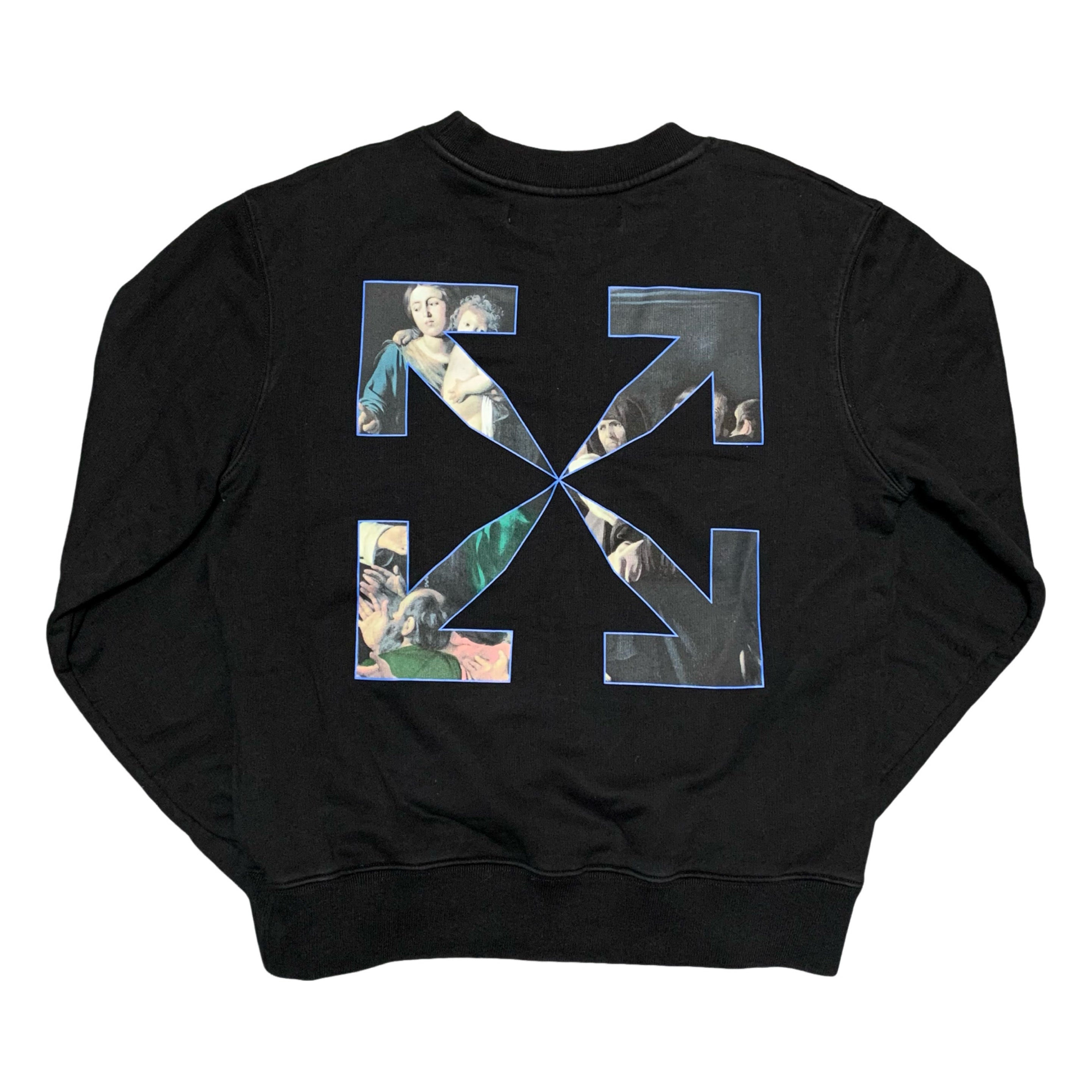 Off White Small Caravaggio Arrows Black Sweater Sweatshirt Crewneck Virgil Abloh