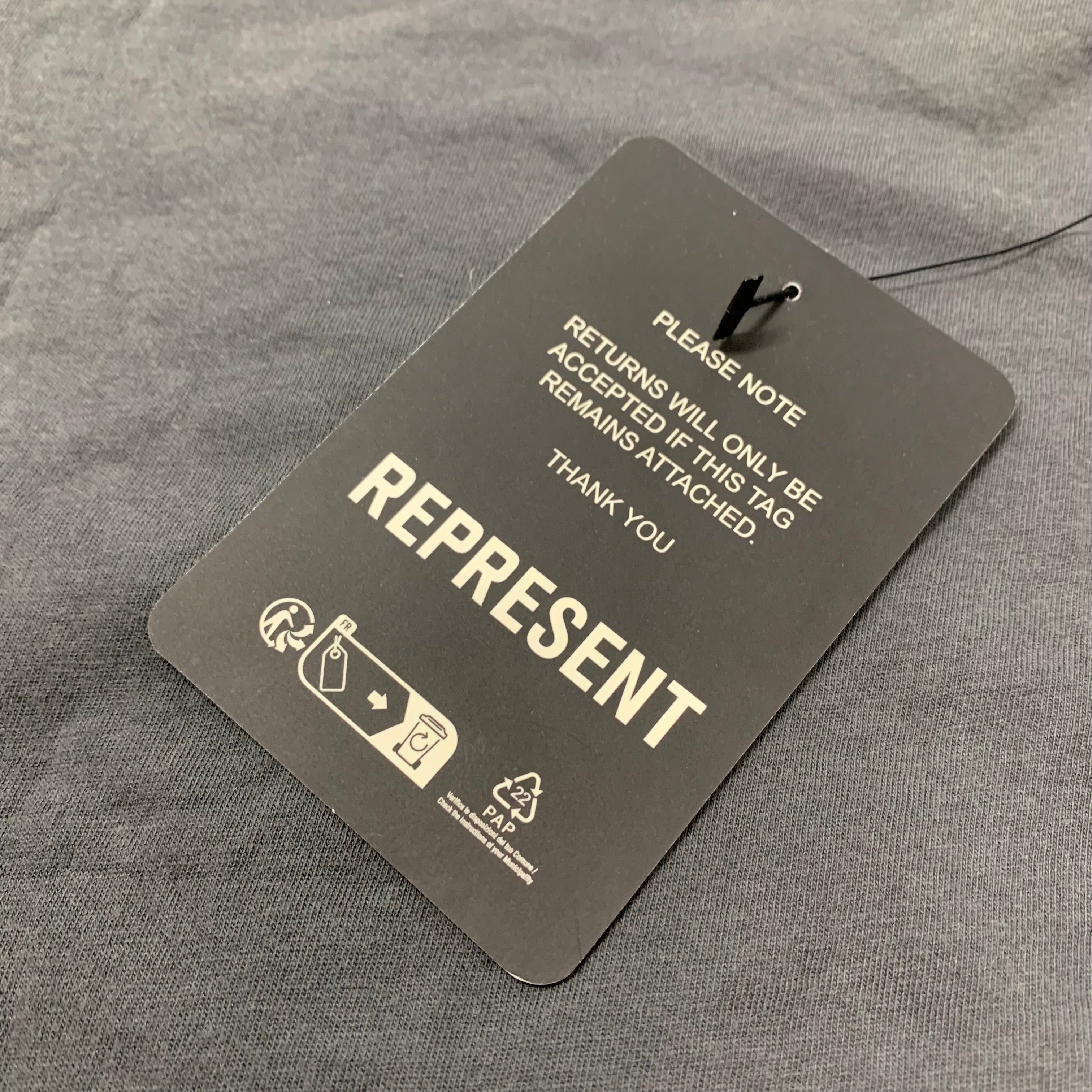Represent XS Tee 247 On A Mission Aged Black T-Shirt Distressed