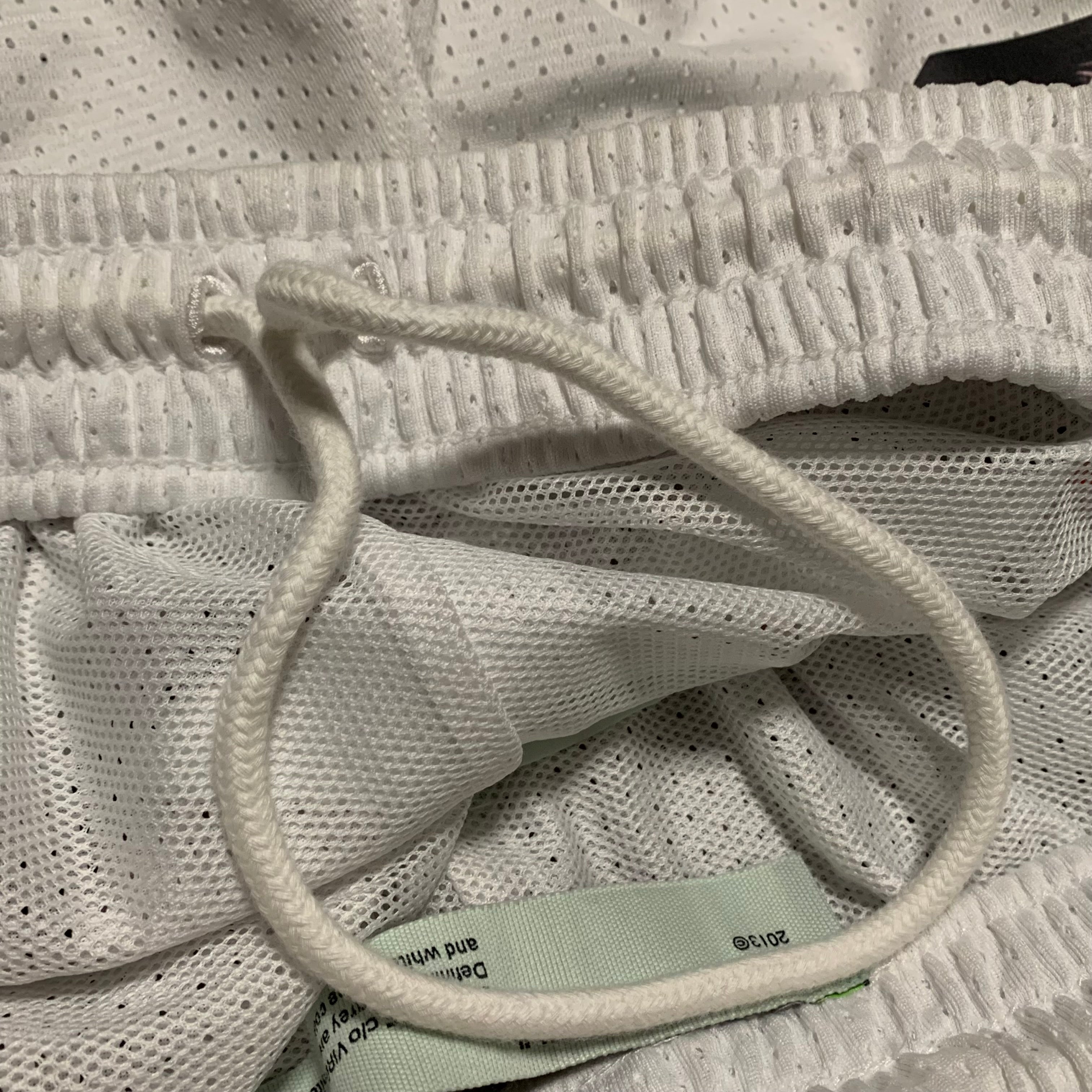 Off White Large Shorts Caravaggio Diag White Mesh Bottoms Virgil Abloh