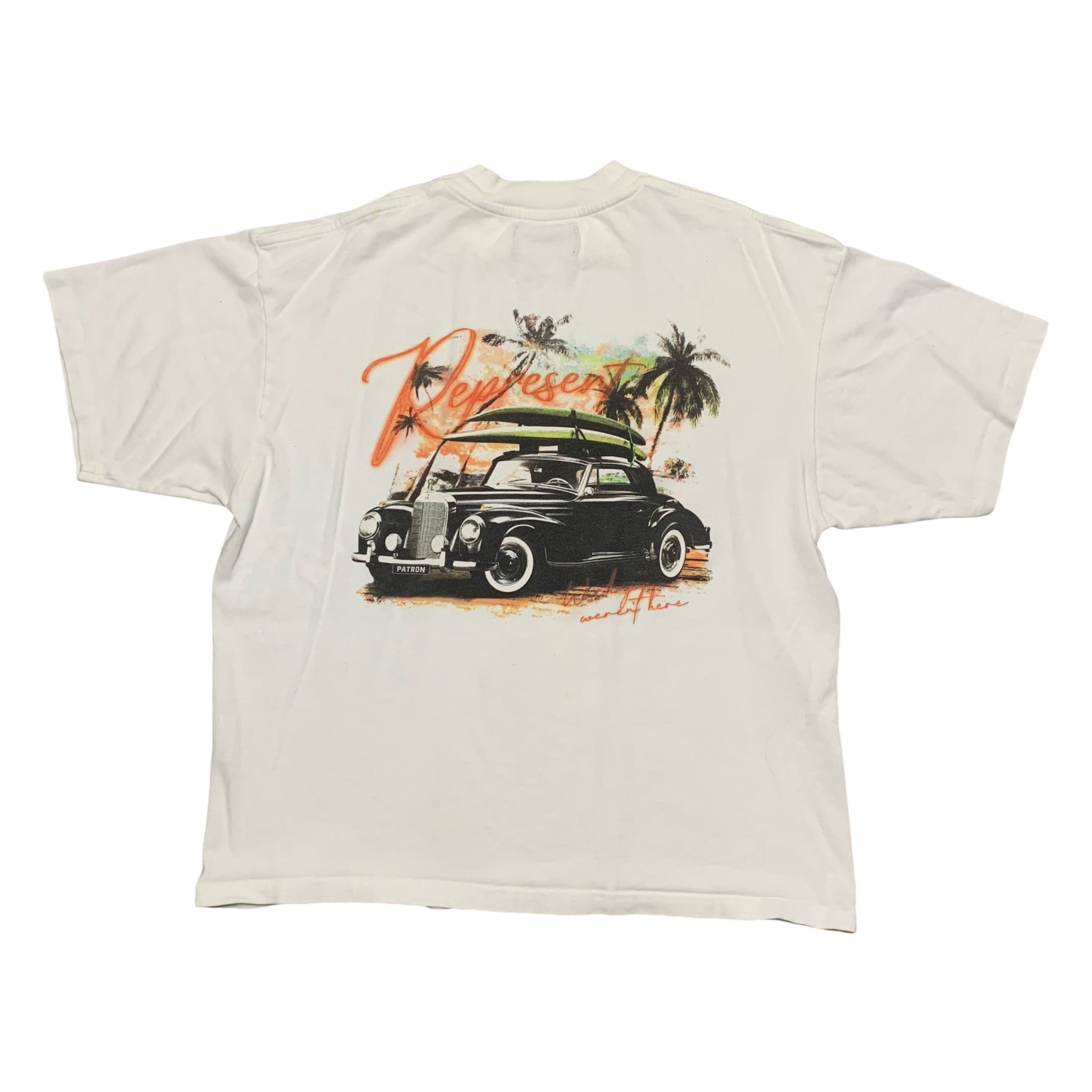 Represent Large Car Graphic Flat White Tee