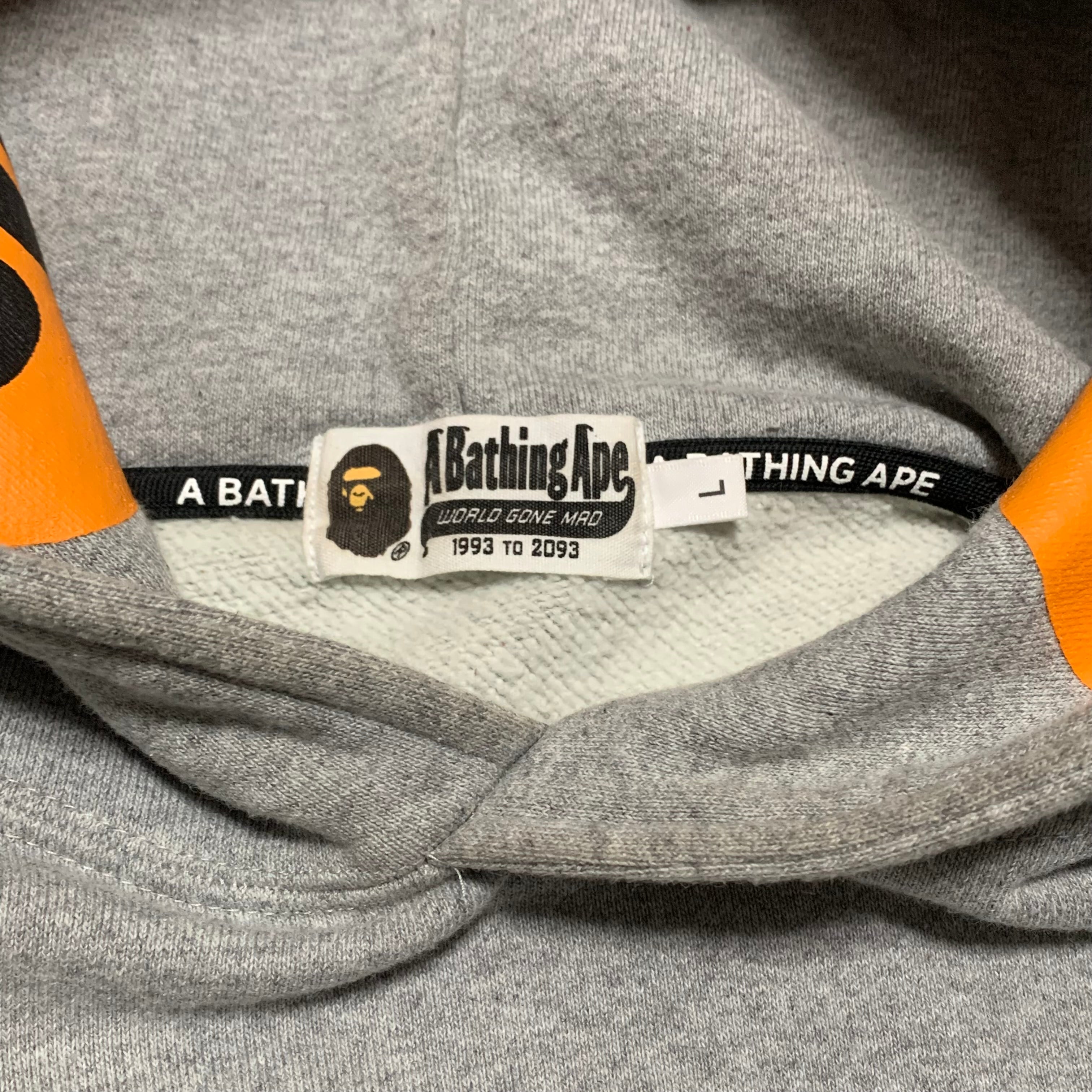 Bape Large Shark Tiger Grey Pullover Hoodie A Bathing Ape