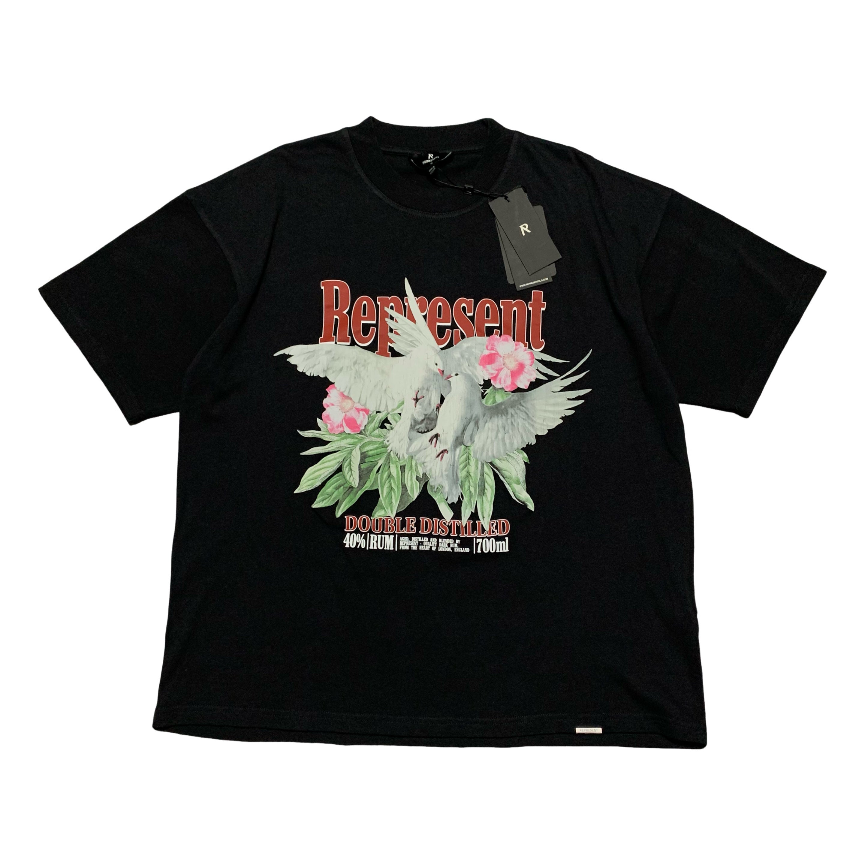 Represent Medium Double Distilled Off Black Tee