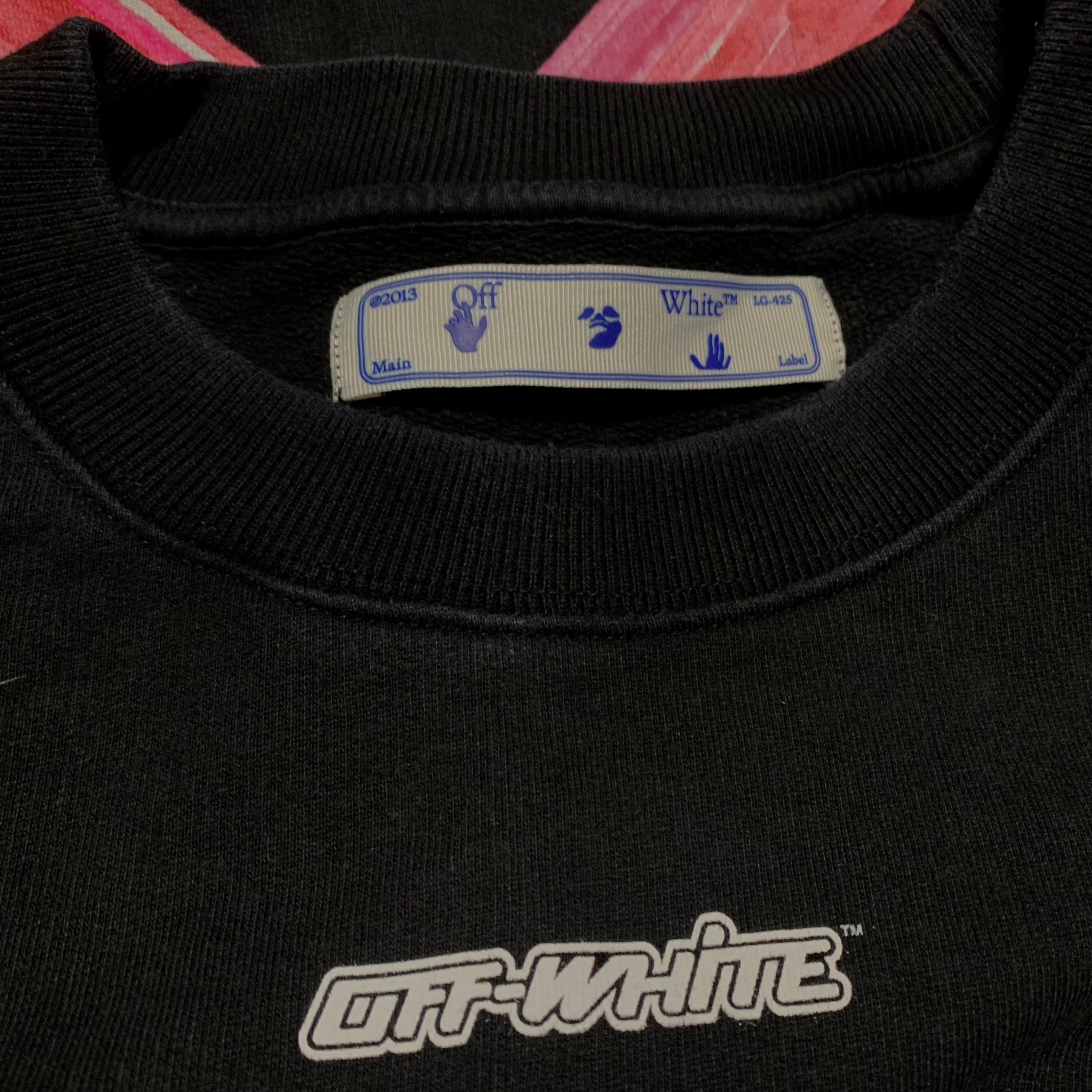 Off White Medium Pink Marker Arrows Black Sweatshirt Crewneck