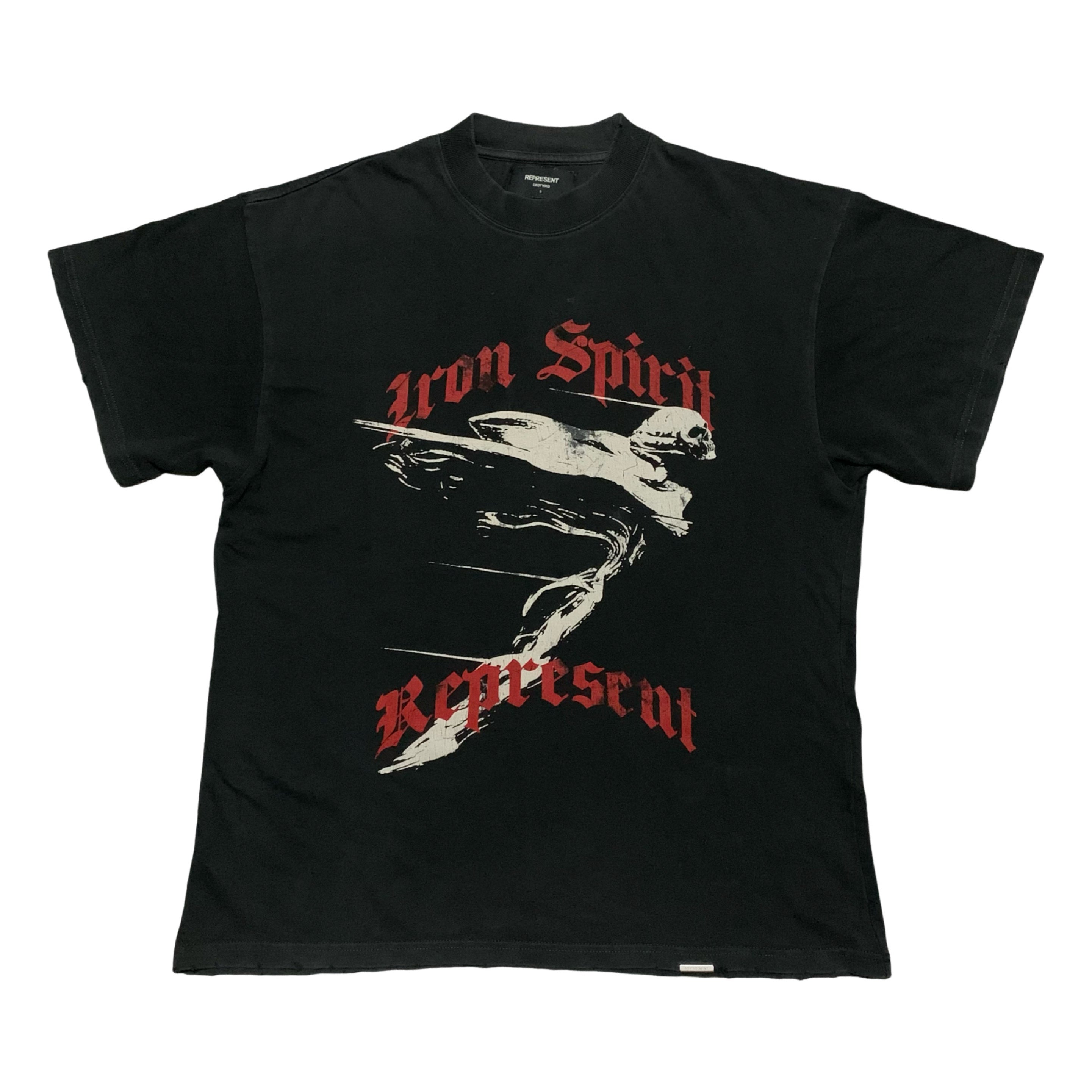 Represent Small Iron Spirit Vintage Black Tee