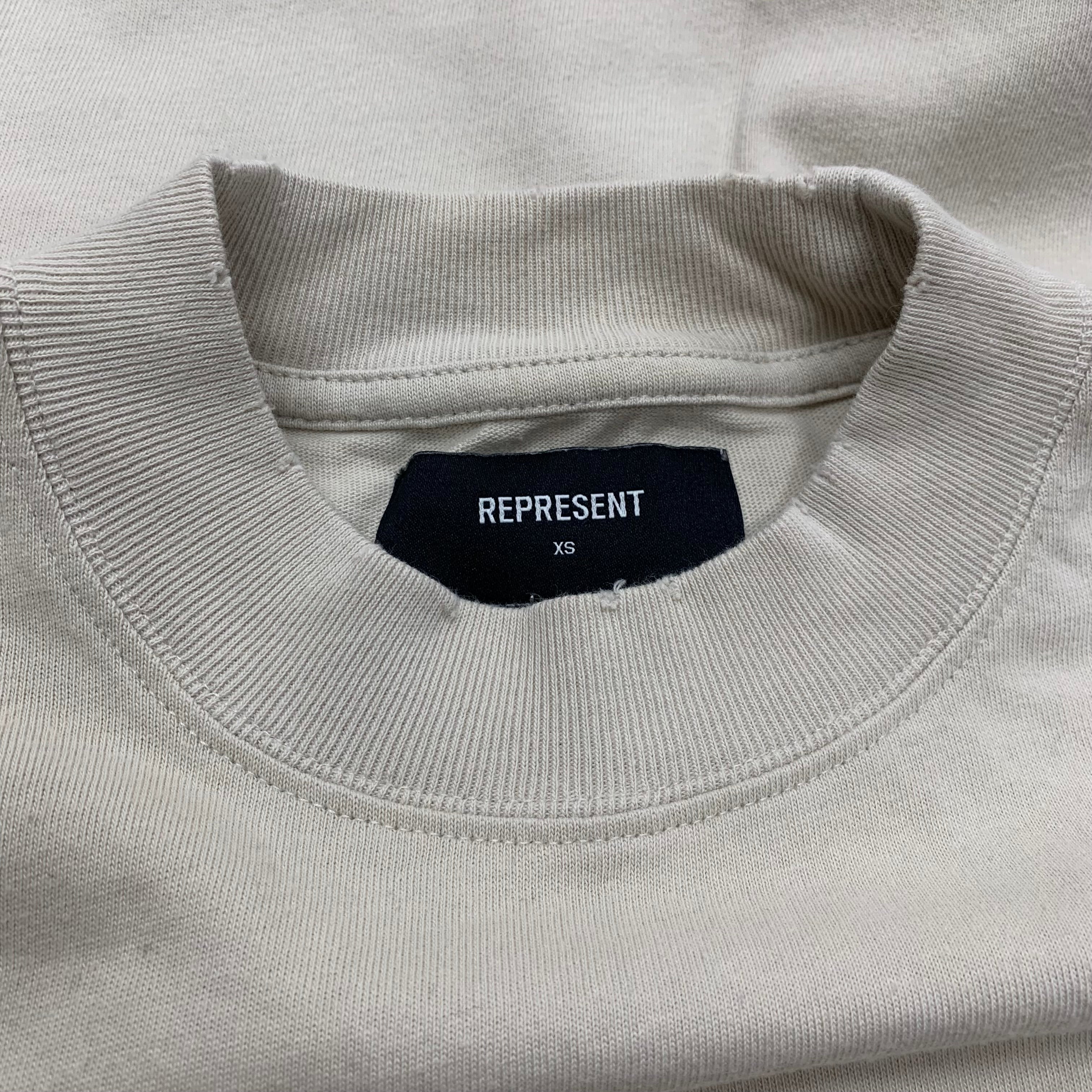 Represent XS Tee Only The Strong Survive Vintage White T-Shirt Shark Graphic
