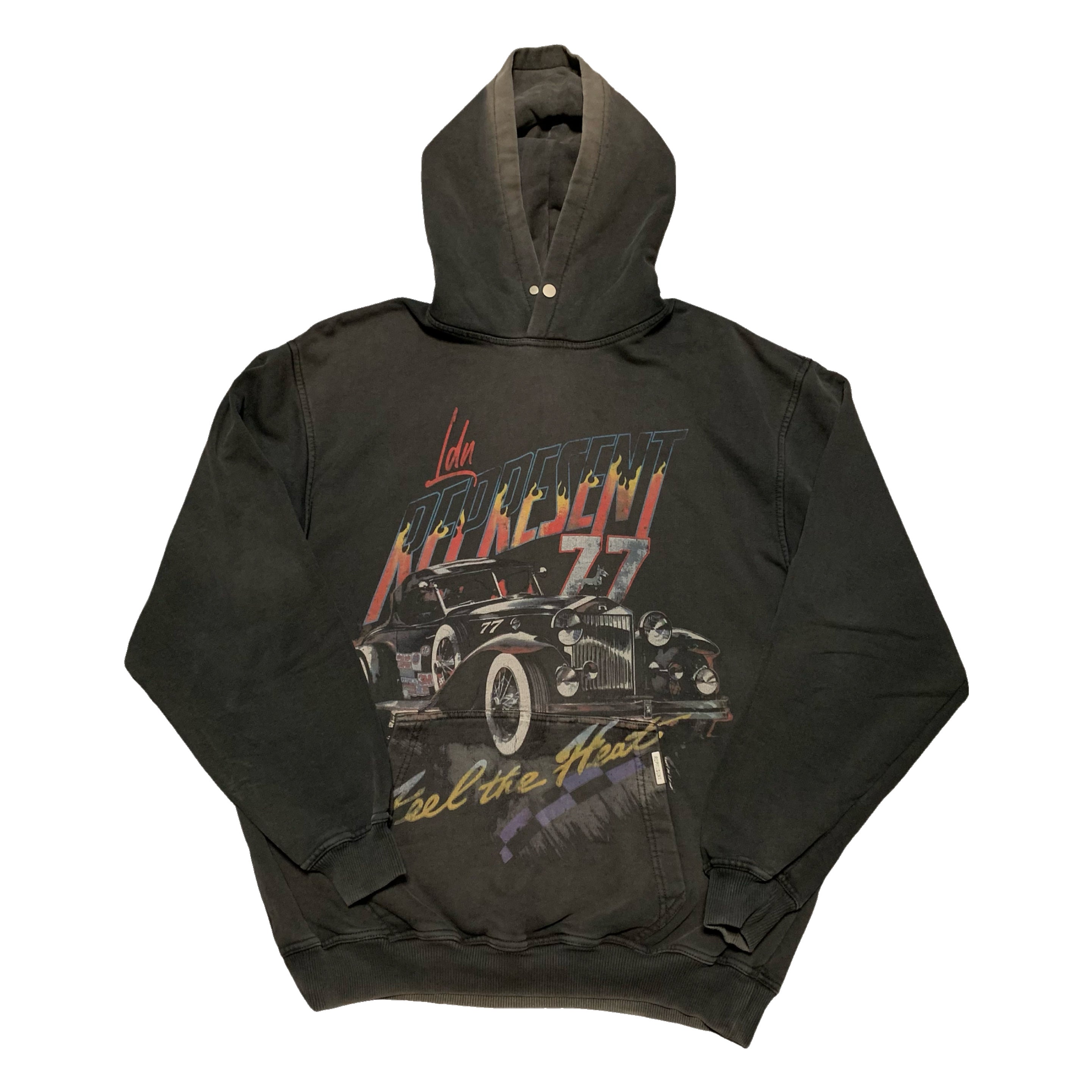 Represent Small Feel The Heat Vintage Black Hoodies