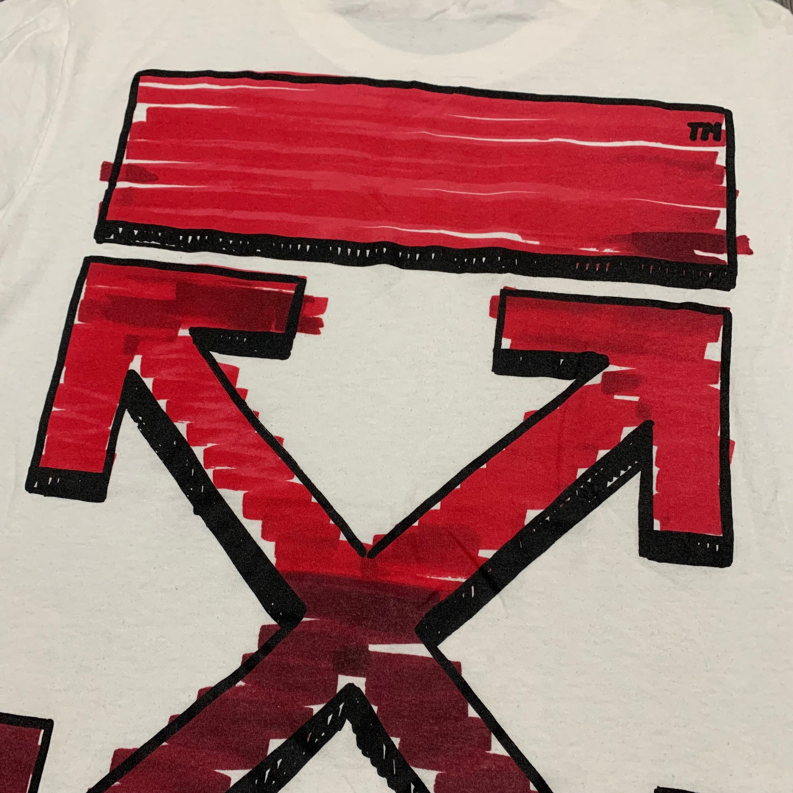 Off White Medium Marker Arrows White Tee Virgil Abloh