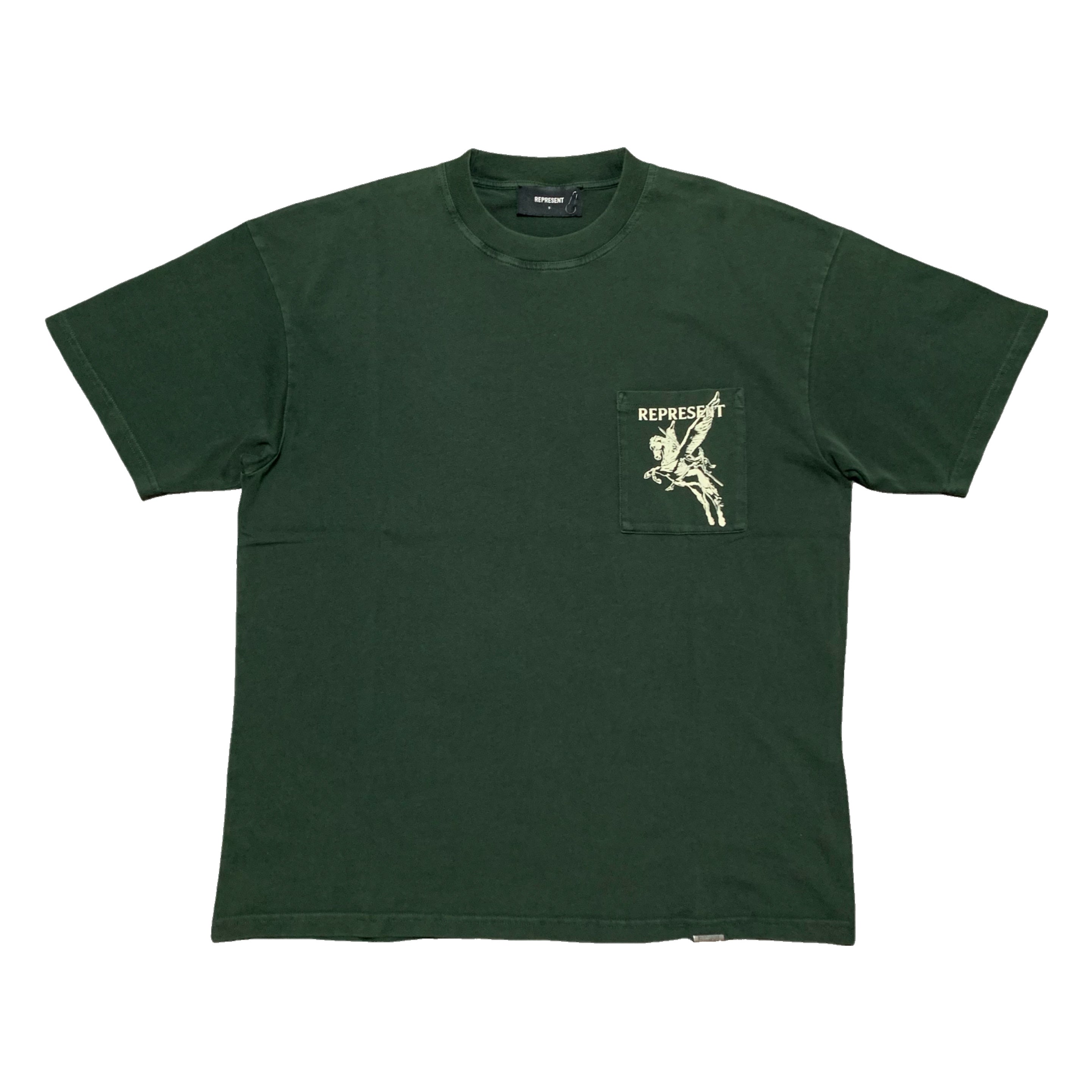Represent Small Mascot Green Pocket Tee