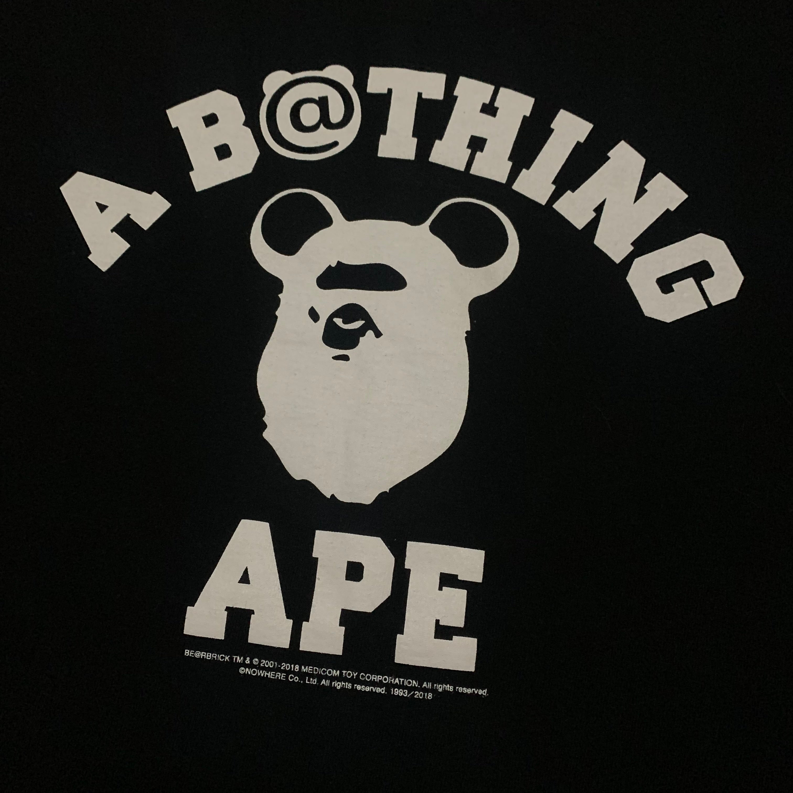 Bape Small College Bearbrick Medicom Black Tee A Bathing Ape 2018