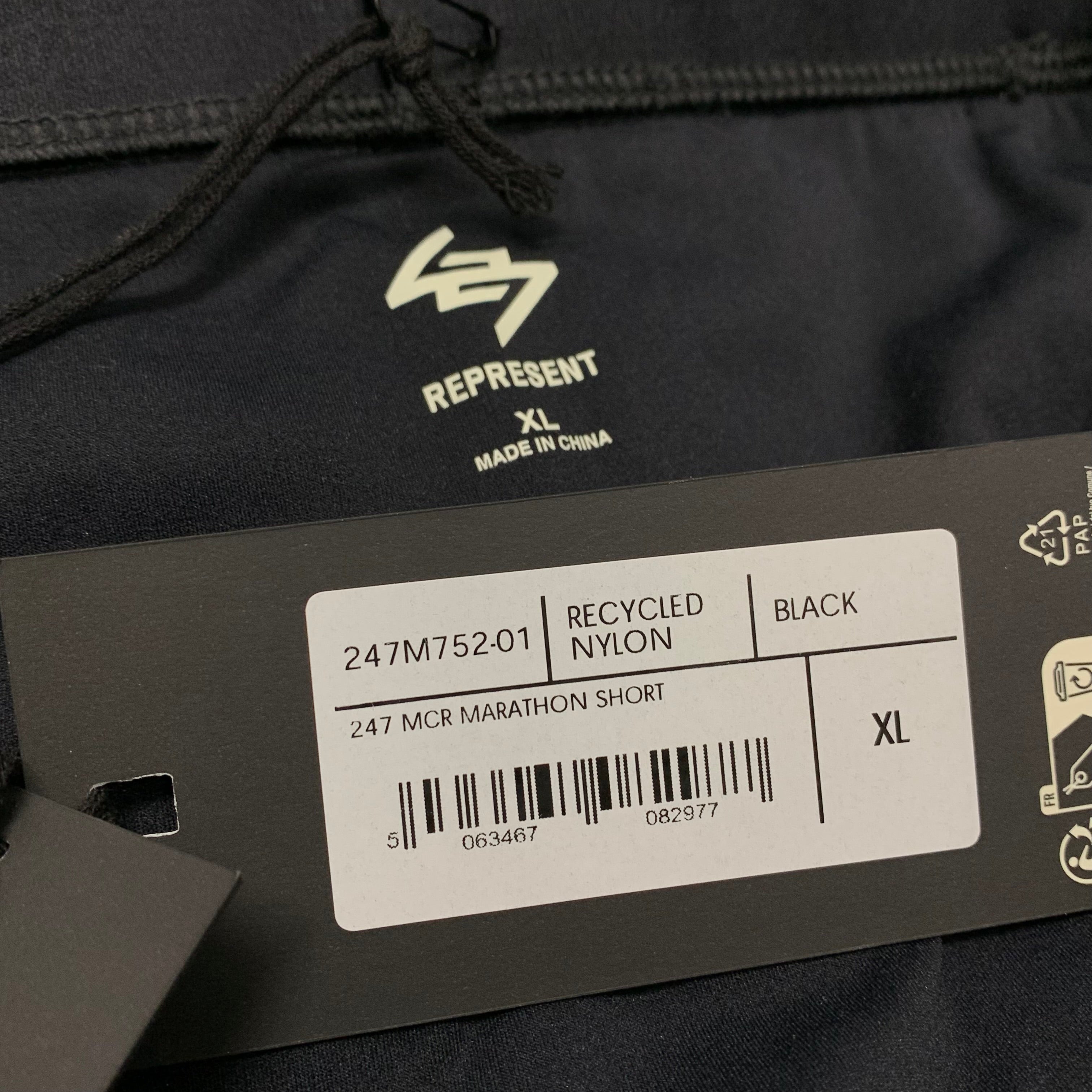Represent XL Shorts 247 Marathon Black Shorts MCR Manchester
