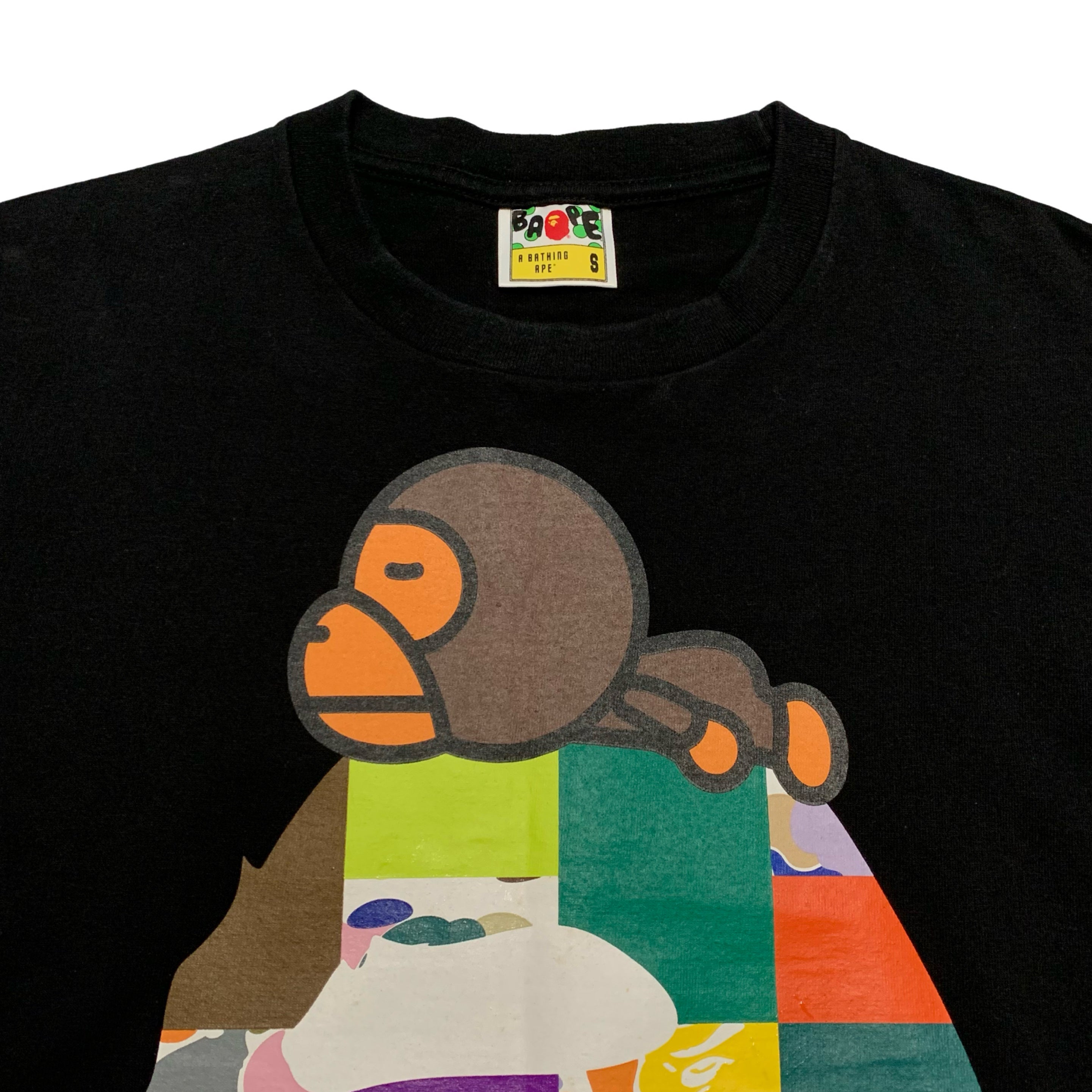 Bape Small Big Ape Head Baby Milo Black Tee
