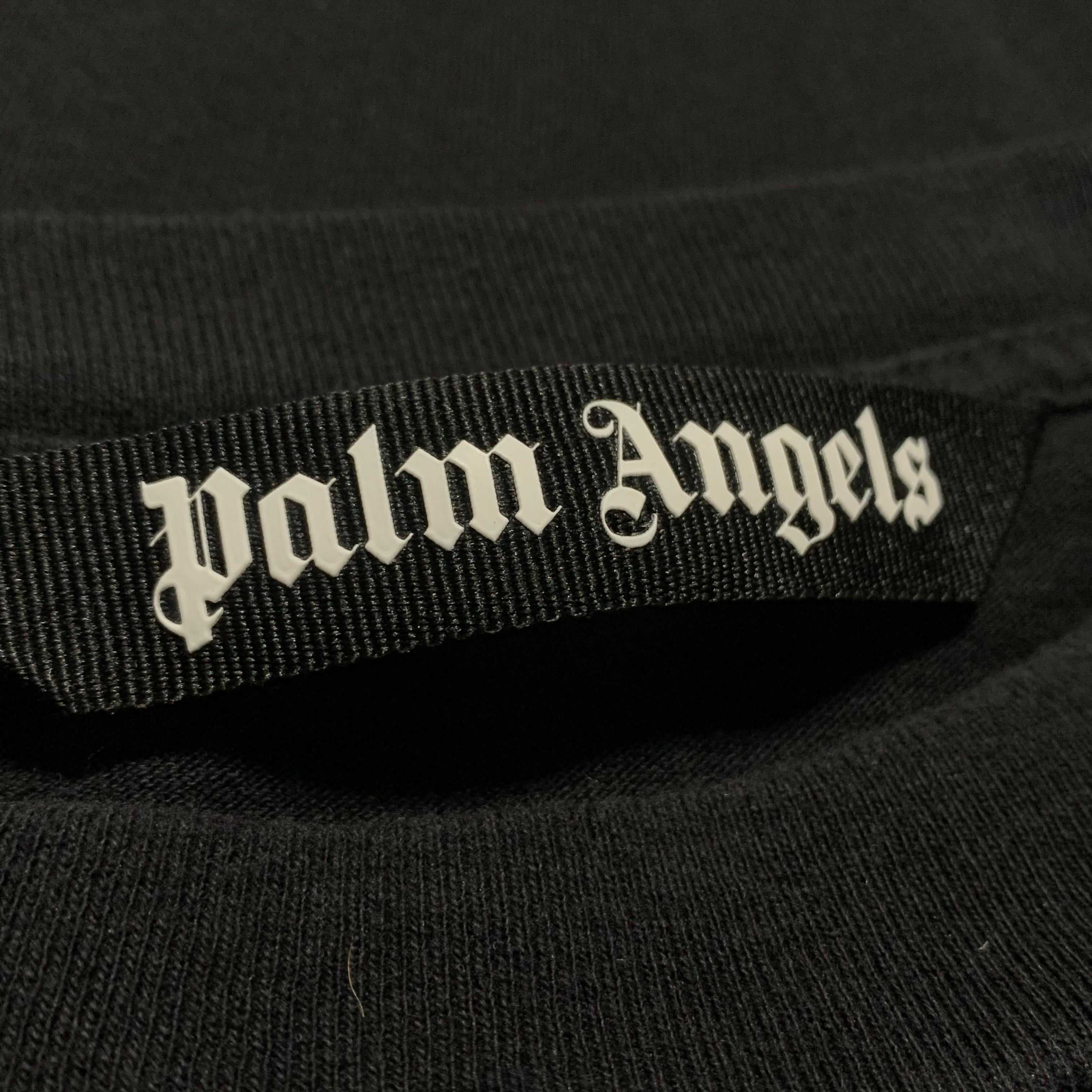 Palm Angels Large Dubai Sprayed Heart Black Tee