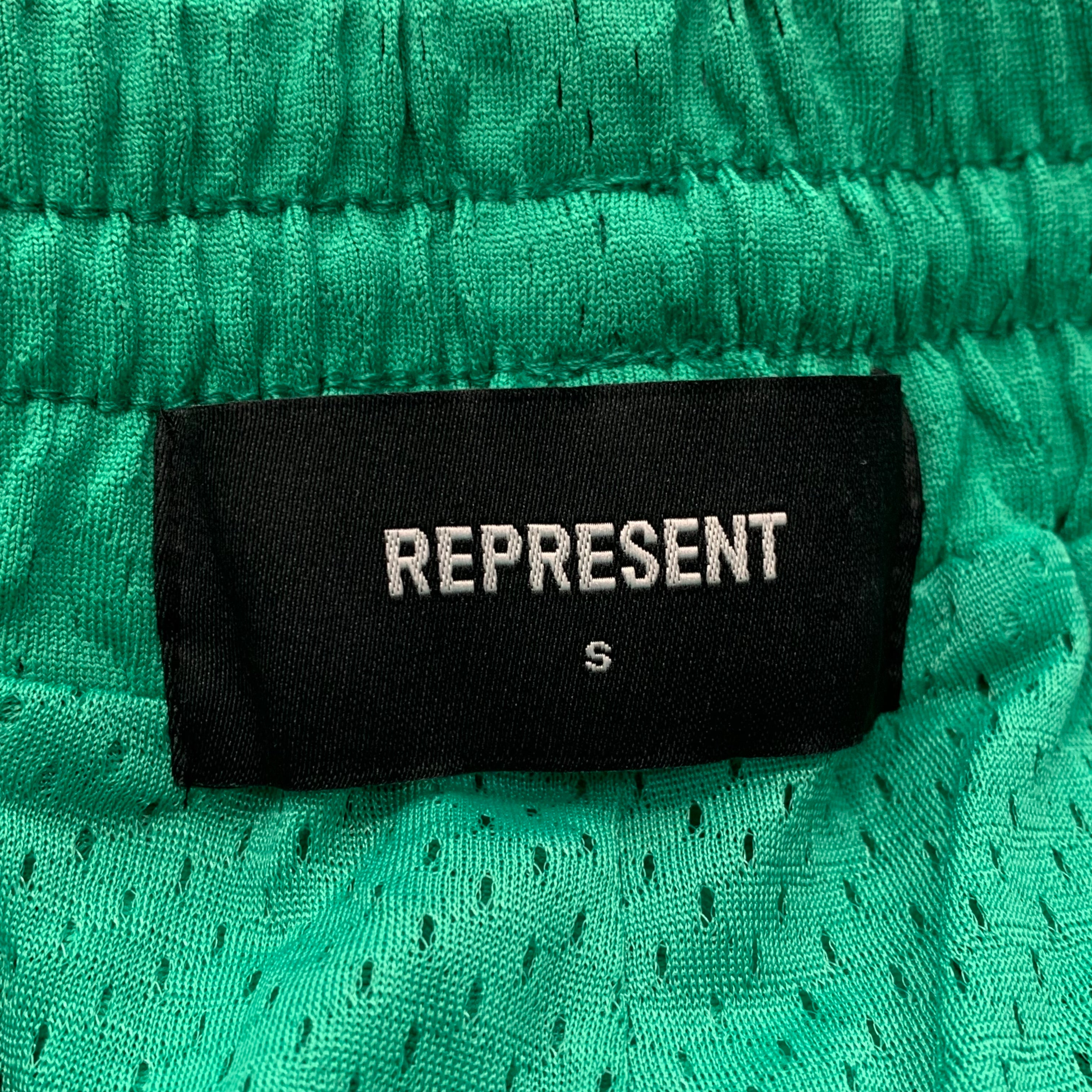Represent Small Shorts Owners Club Island Green Zip Mesh Bottoms