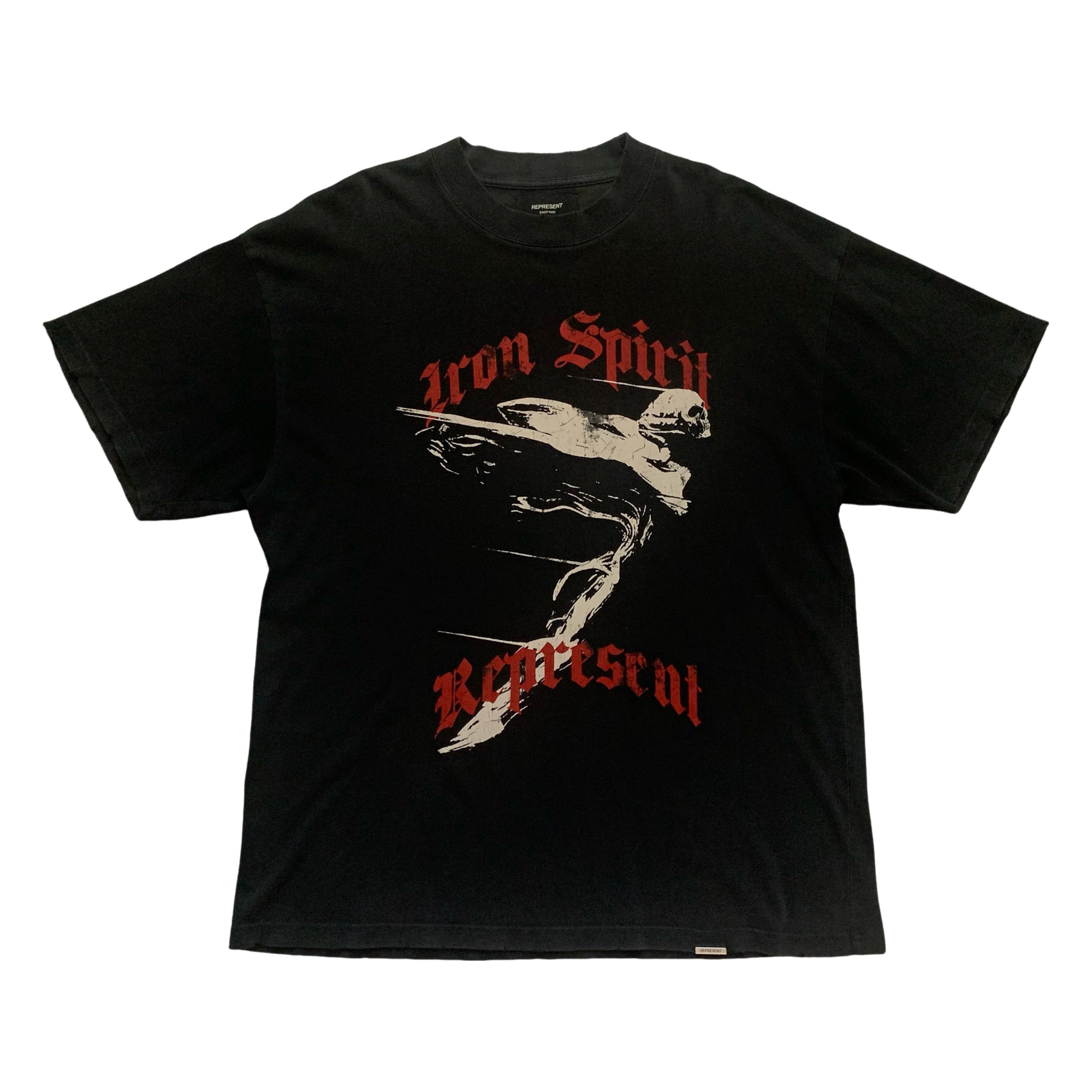 Represent Large Iron Spirit Vintage Black Tee