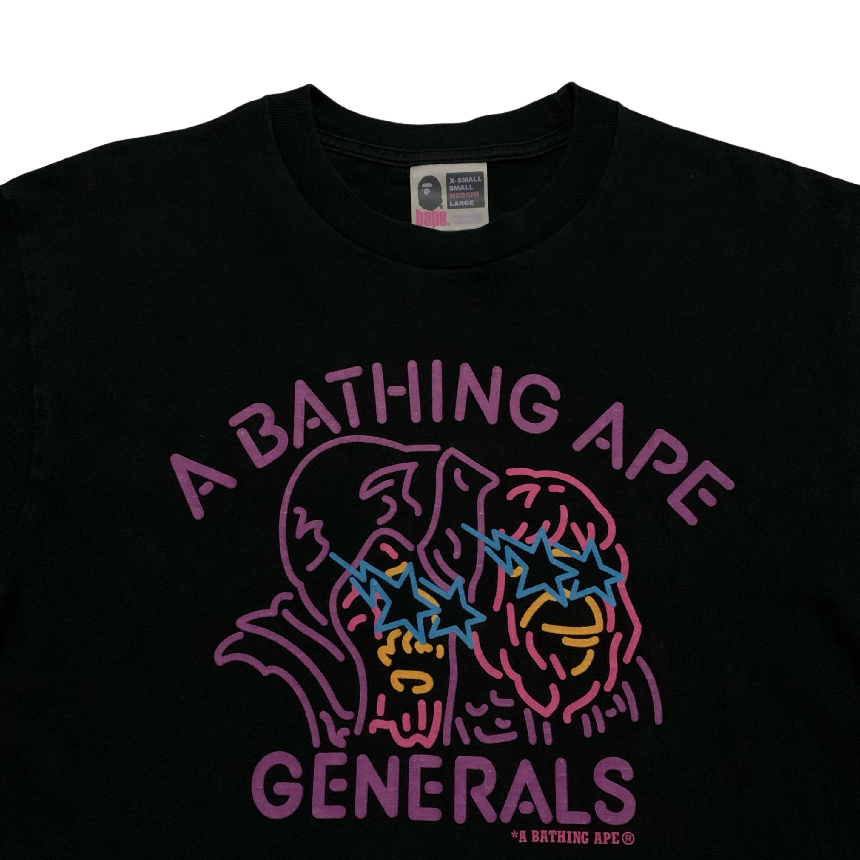 Bape Medium Generals Black Tee A Bathing Ape