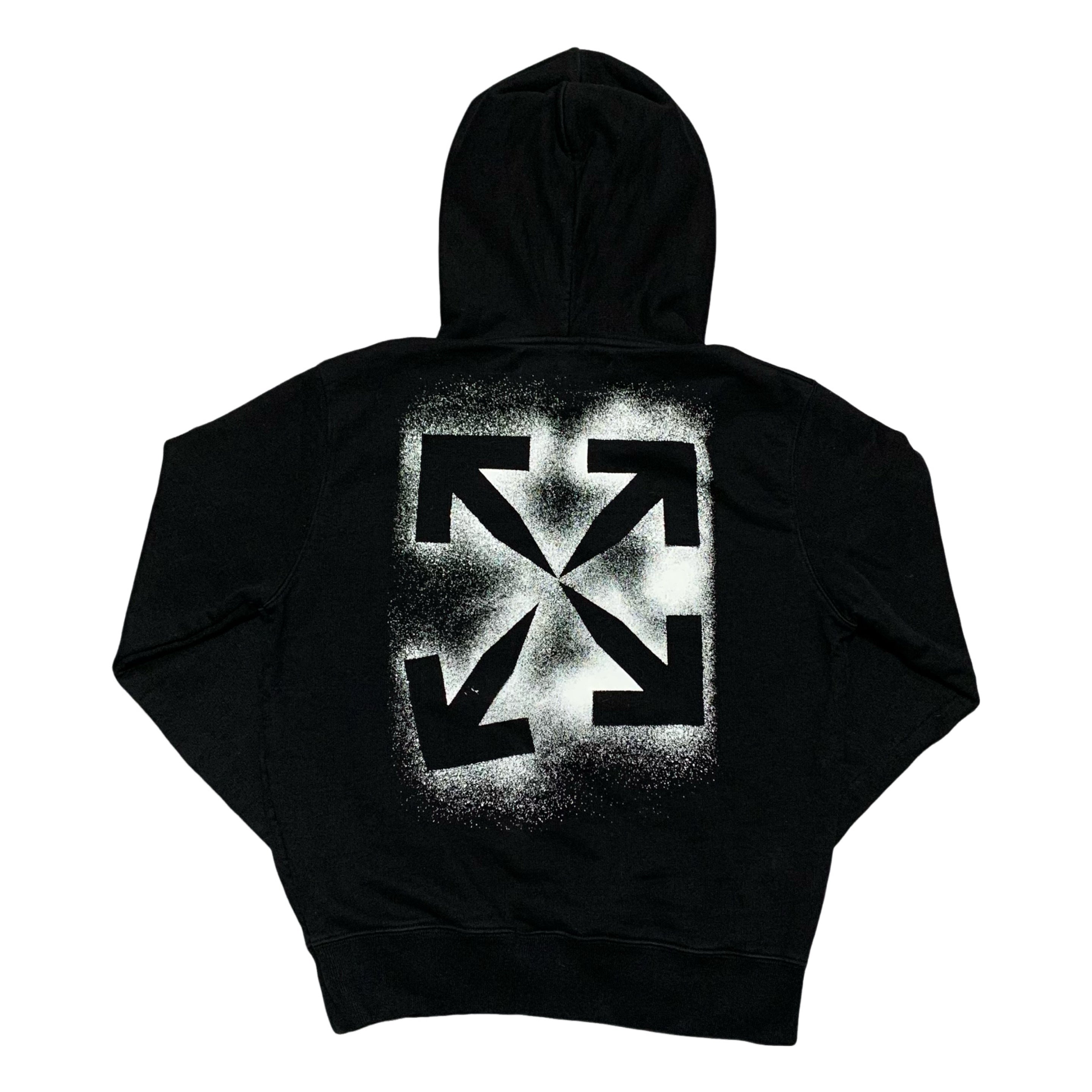 Off White Small Stencil Arrows Black Hoodie Virgil Abloh