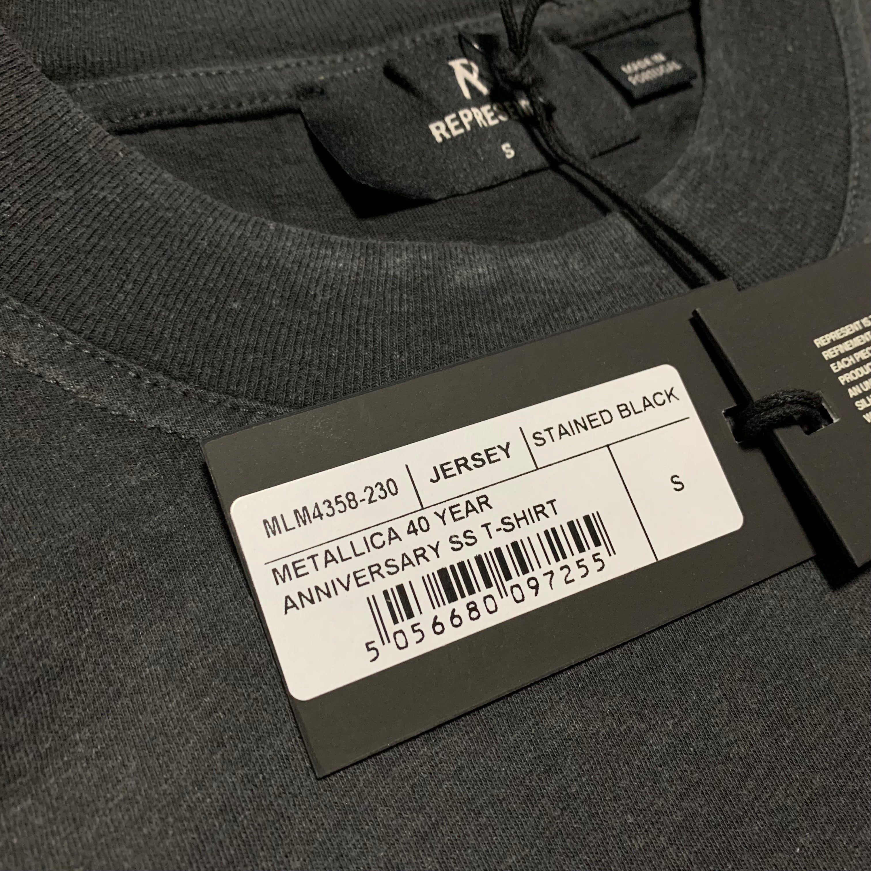 Represent x Metallica Small Local Crew Stained Black Tee (RRP £110)