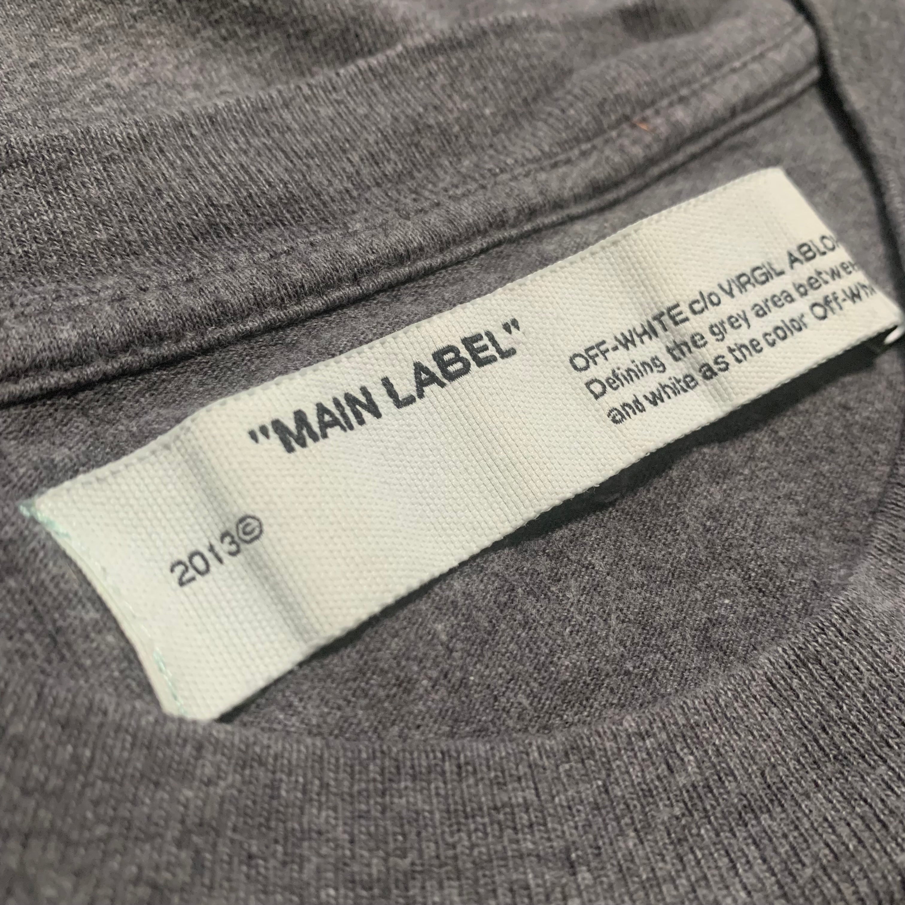 Off White Large Arrow Logo Grey Tee Virgil Abloh (OMAA027R20185032)