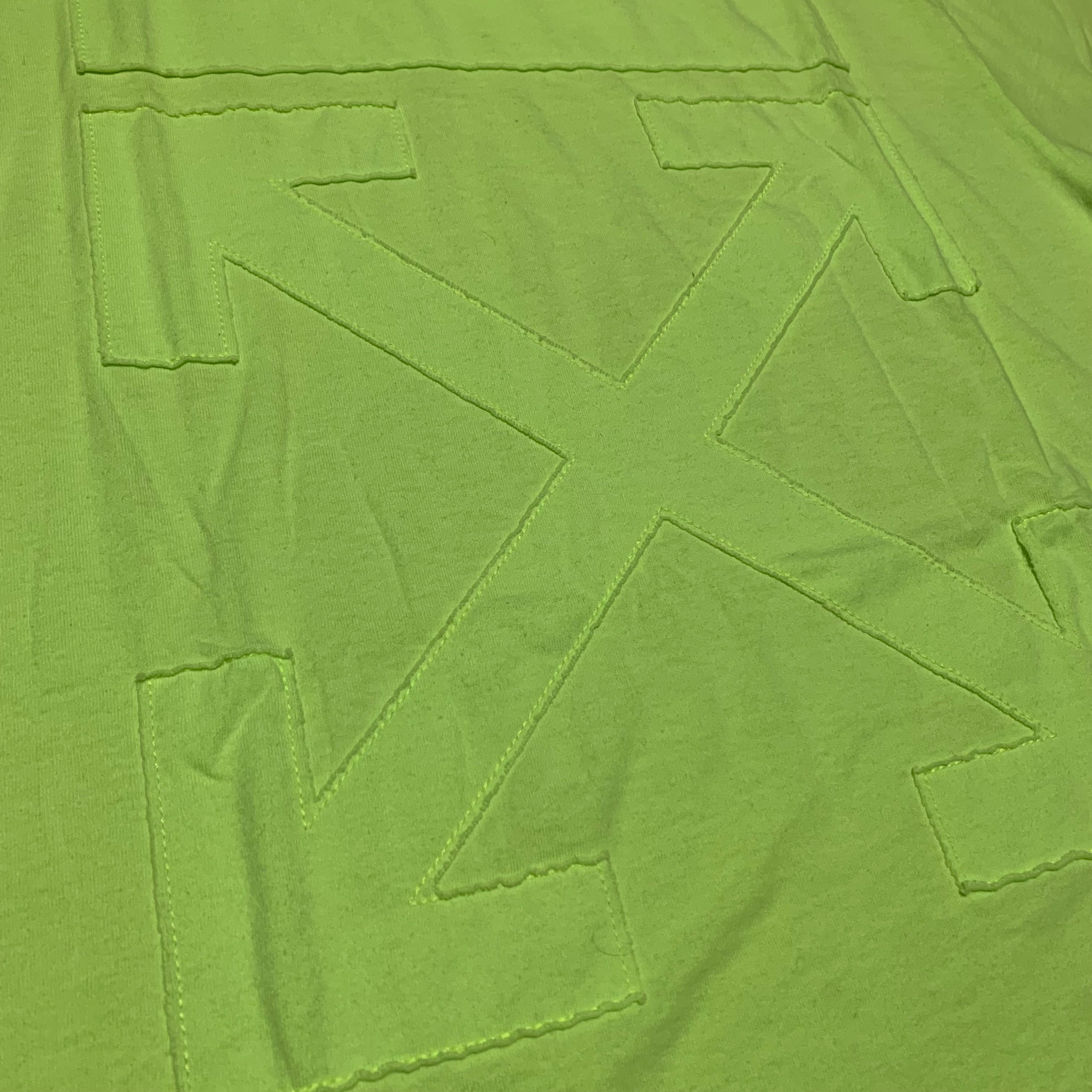 Off White Large Arrows Neon Green Yellow Tee Virgil Abloh
